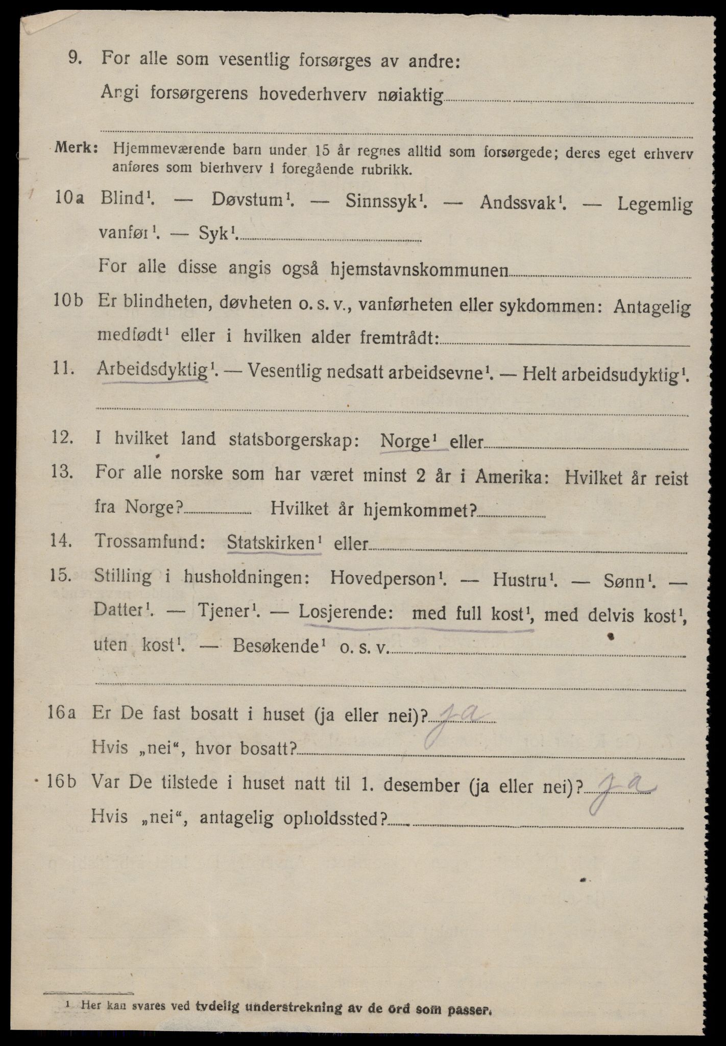 SAT, 1920 census for Sunnylven, 1920, p. 909