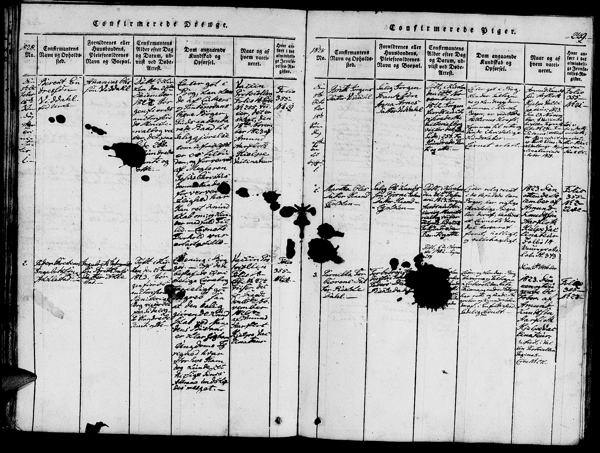 Ministerialprotokoller, klokkerbøker og fødselsregistre - Møre og Romsdal, AV/SAT-A-1454/515/L0207: Parish register (official) no. 515A03, 1819-1829, p. 249