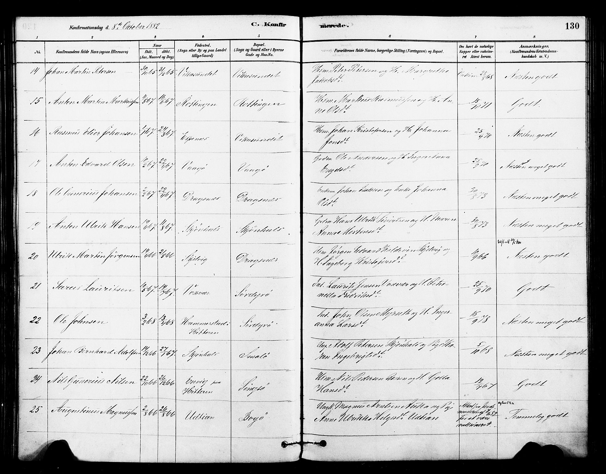 Ministerialprotokoller, klokkerbøker og fødselsregistre - Sør-Trøndelag, SAT/A-1456/640/L0578: Parish register (official) no. 640A03, 1879-1889, p. 130
