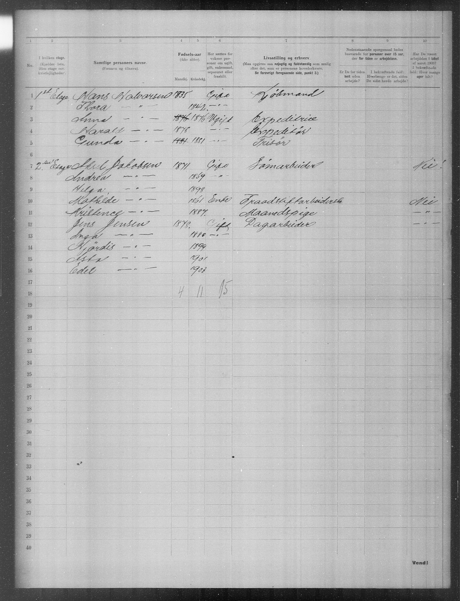 OBA, Municipal Census 1903 for Kristiania, 1903, p. 18209