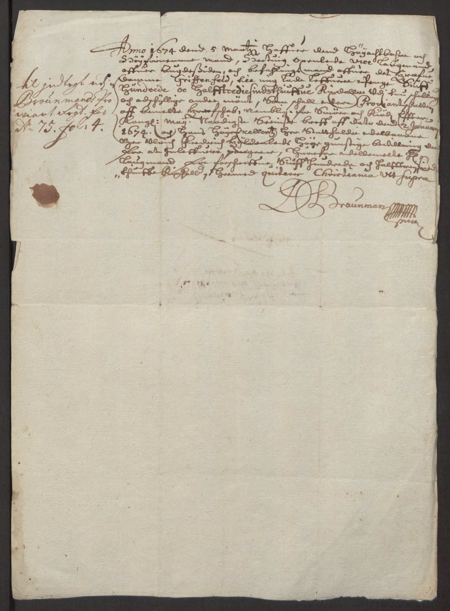 Rentekammeret inntil 1814, Reviderte regnskaper, Fogderegnskap, AV/RA-EA-4092/R32/L1844: Fogderegnskap Jarlsberg grevskap, 1674-1675, p. 16