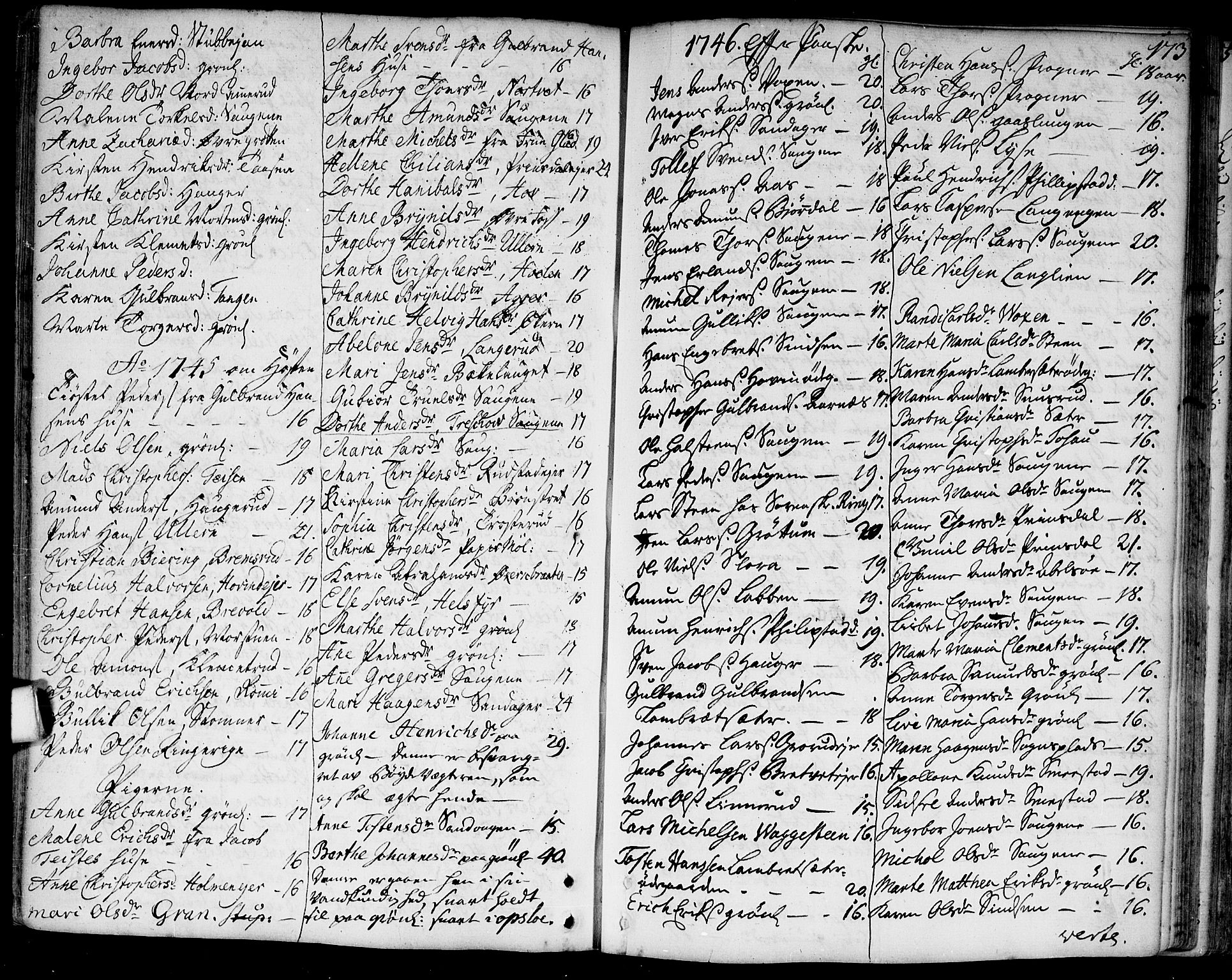 Aker prestekontor kirkebøker, SAO/A-10861/F/L0007: Parish register (official) no. 7, 1734-1748, p. 173