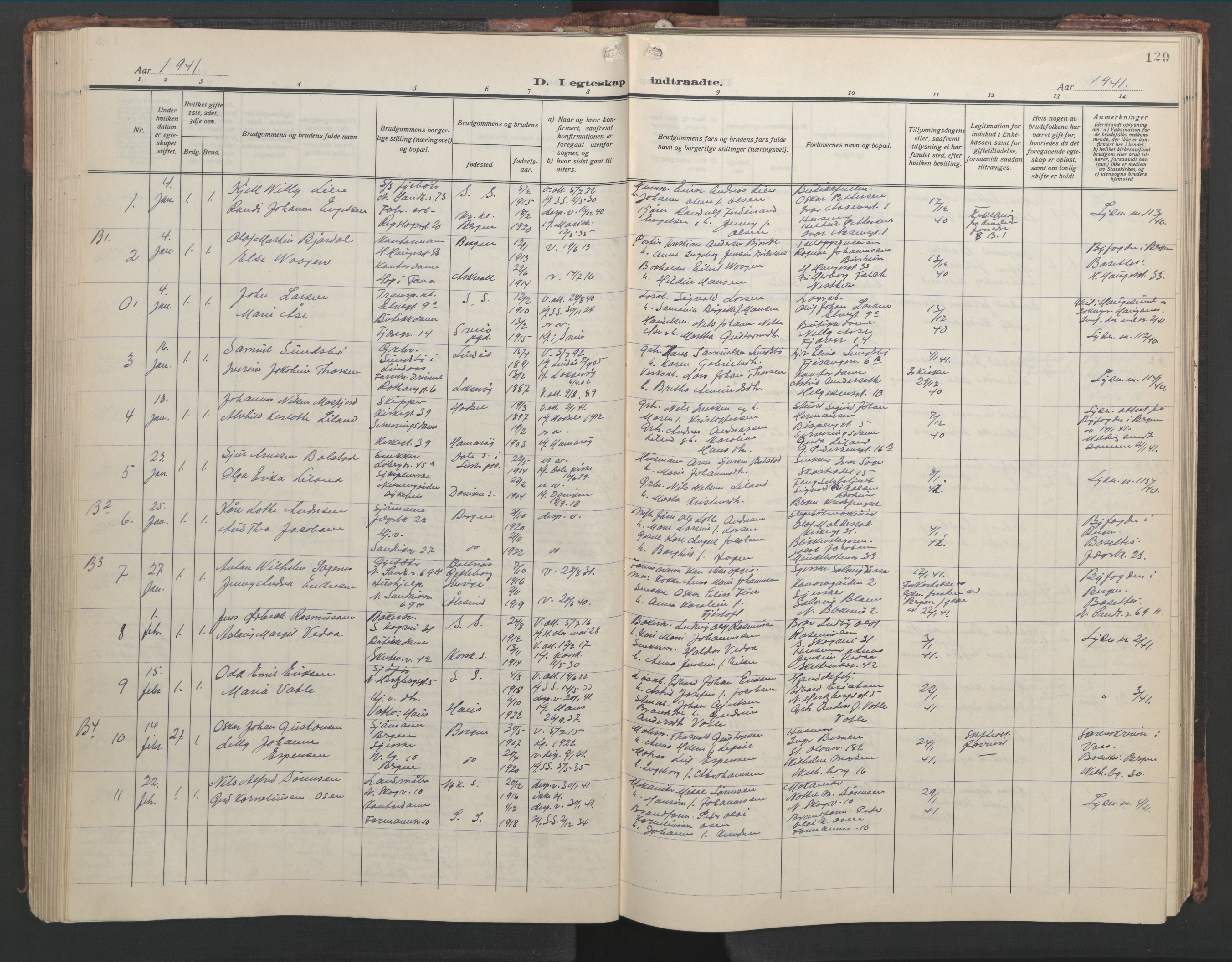 Sandviken Sokneprestembete, SAB/A-77601/H/Hb/L0015: Parish register (copy) no. D 2, 1929-1953, p. 128b-129a