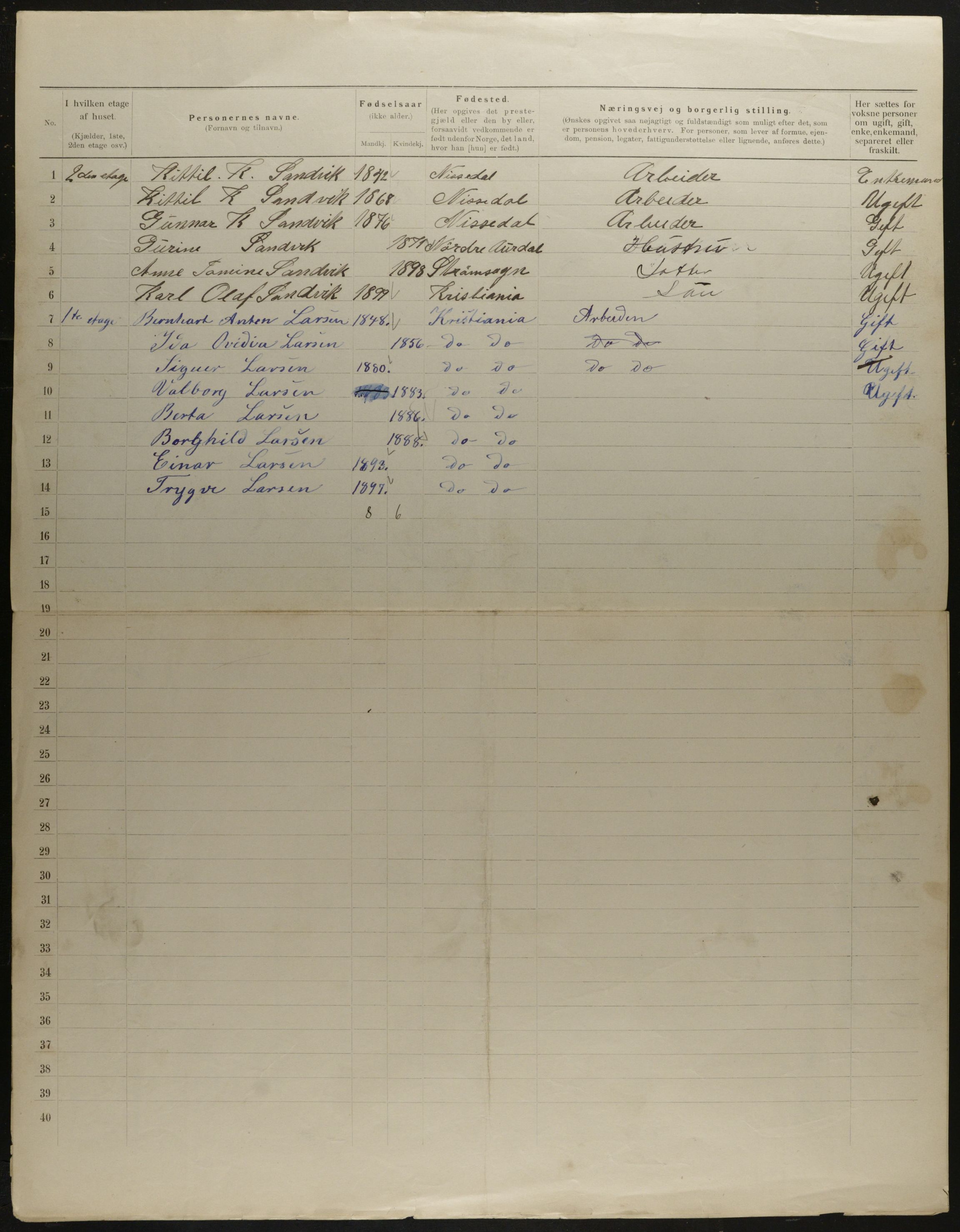 OBA, Municipal Census 1901 for Kristiania, 1901, p. 10118