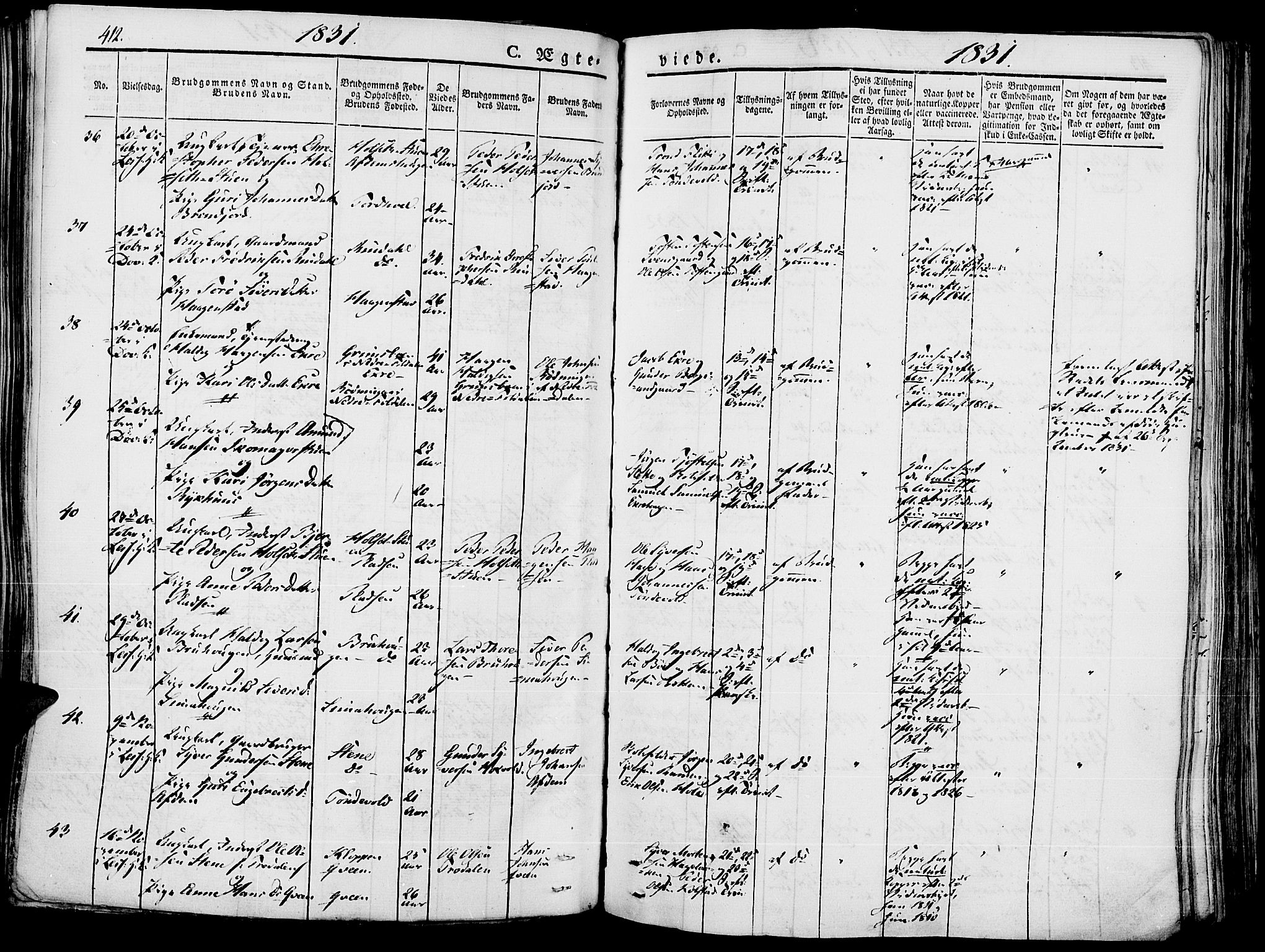 Lesja prestekontor, AV/SAH-PREST-068/H/Ha/Haa/L0005: Parish register (official) no. 5, 1830-1842, p. 412