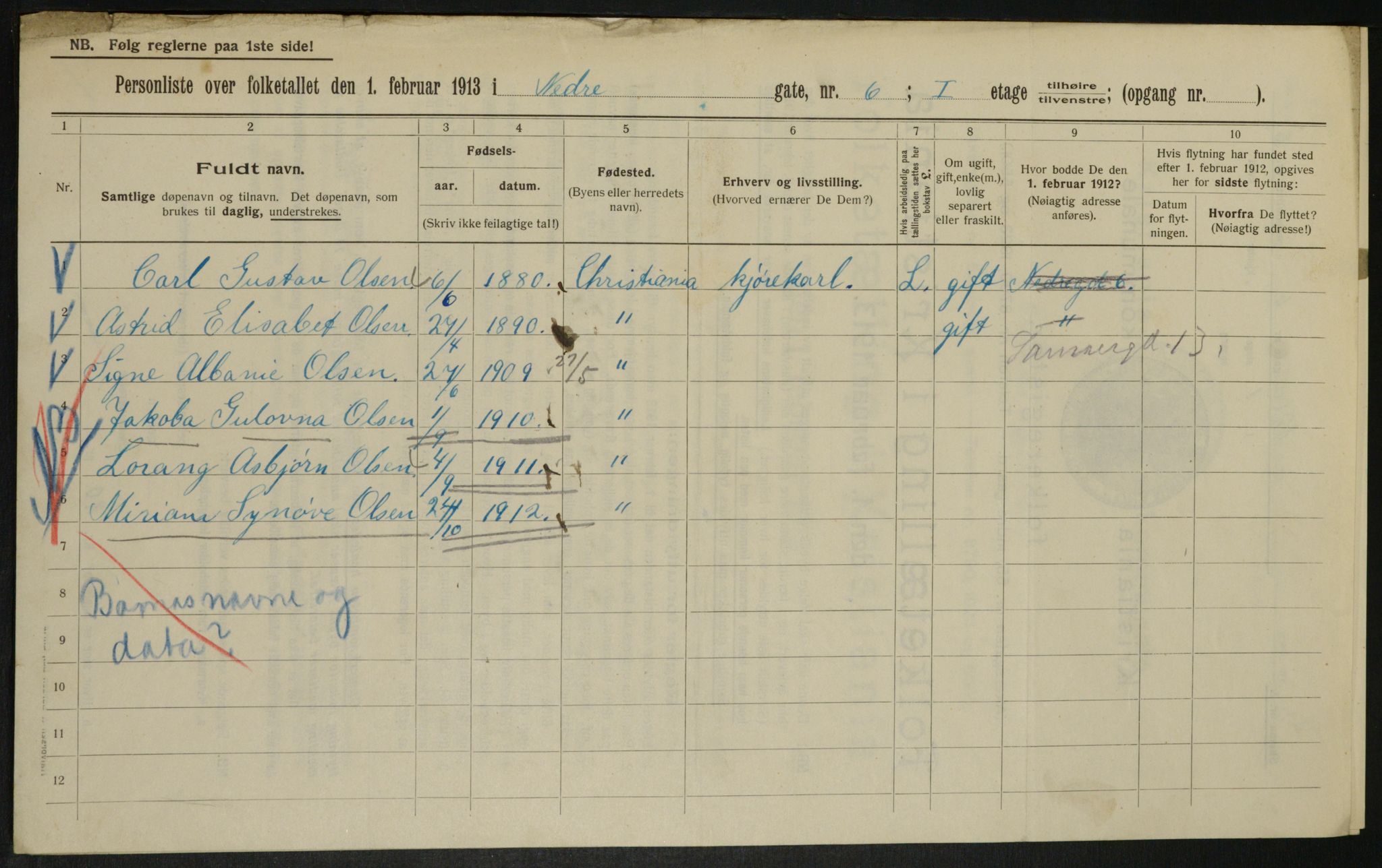 OBA, Municipal Census 1913 for Kristiania, 1913, p. 69133