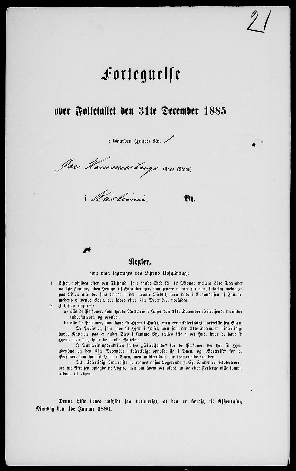 RA, 1885 census for 0301 Kristiania, 1885, p. 1550