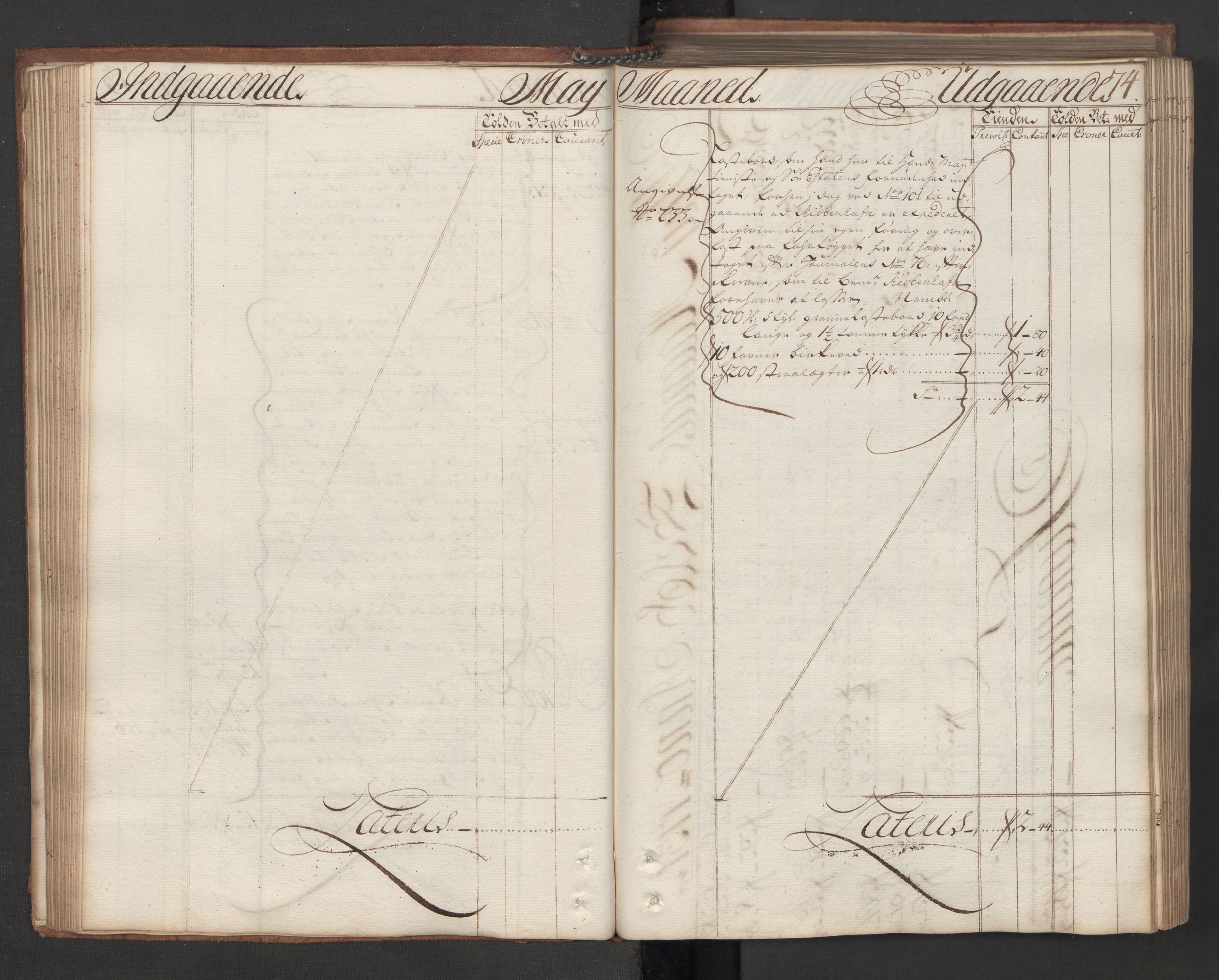 Generaltollkammeret, tollregnskaper, AV/RA-EA-5490/R08/L0009/0001: Tollregnskaper Drammen / Hovedtollbok, 1731, p. 73b-74a