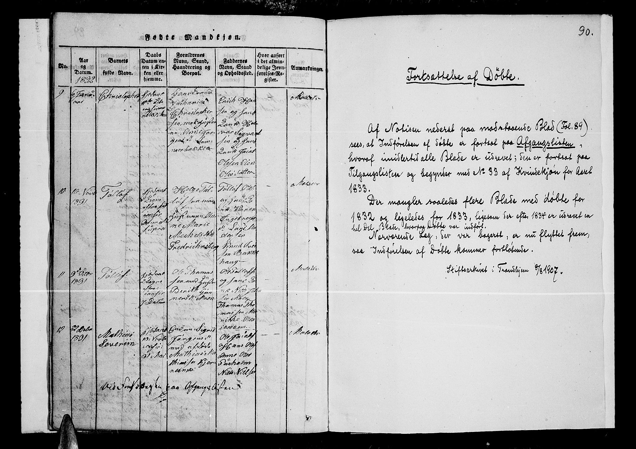 Lenvik sokneprestembete, SATØ/S-1310/H/Ha/Hab/L0001klokker: Parish register (copy) no. 1, 1822-1837, p. 90