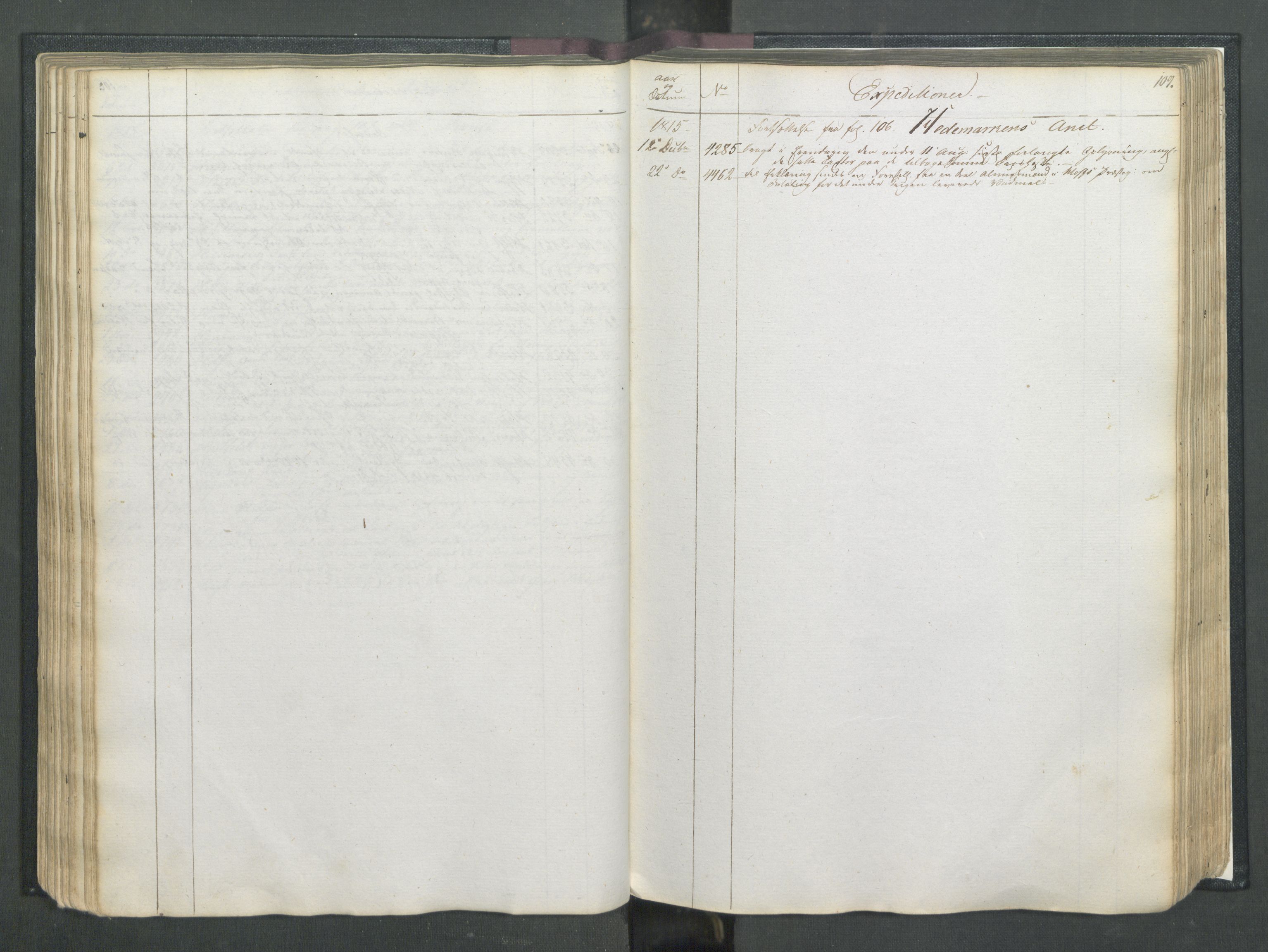 Armédepartementet, RA/RAFA-3493/C/Ca/L0007: 6. Departements Register, 1815, p. 109