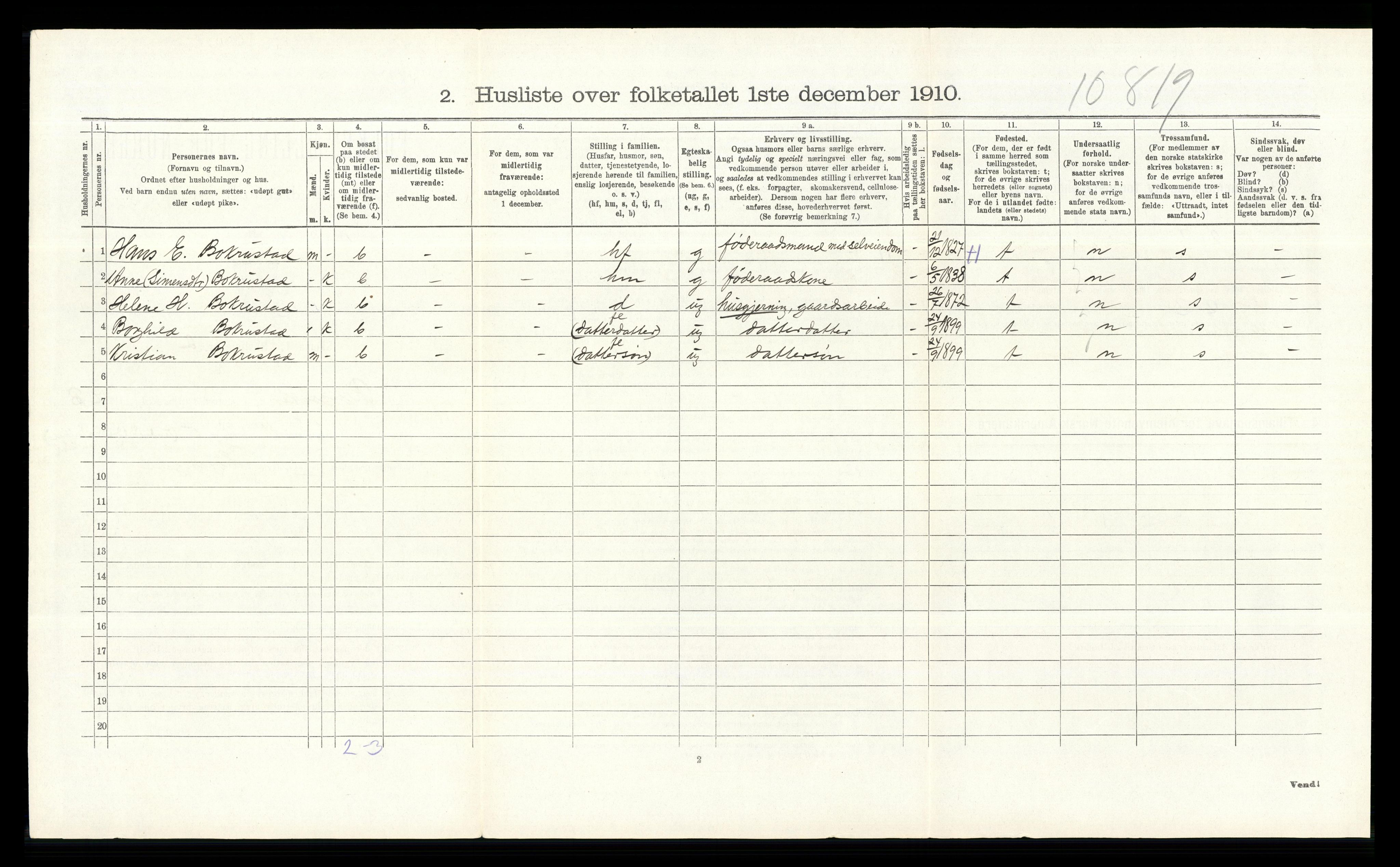 RA, 1910 census for Ringsaker, 1910, p. 3388