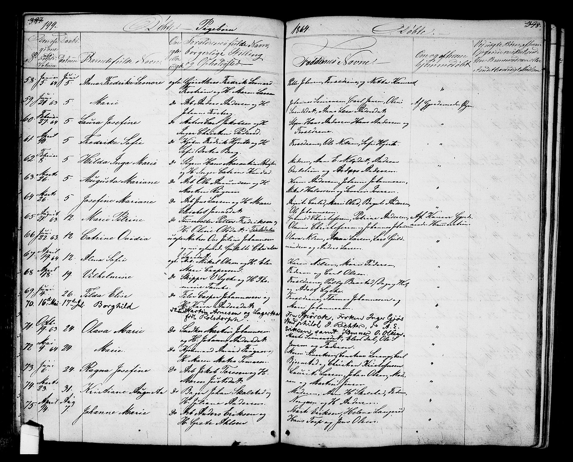 Halden prestekontor Kirkebøker, AV/SAO-A-10909/G/Ga/L0005a: Parish register (copy) no. 5A, 1855-1864, p. 199