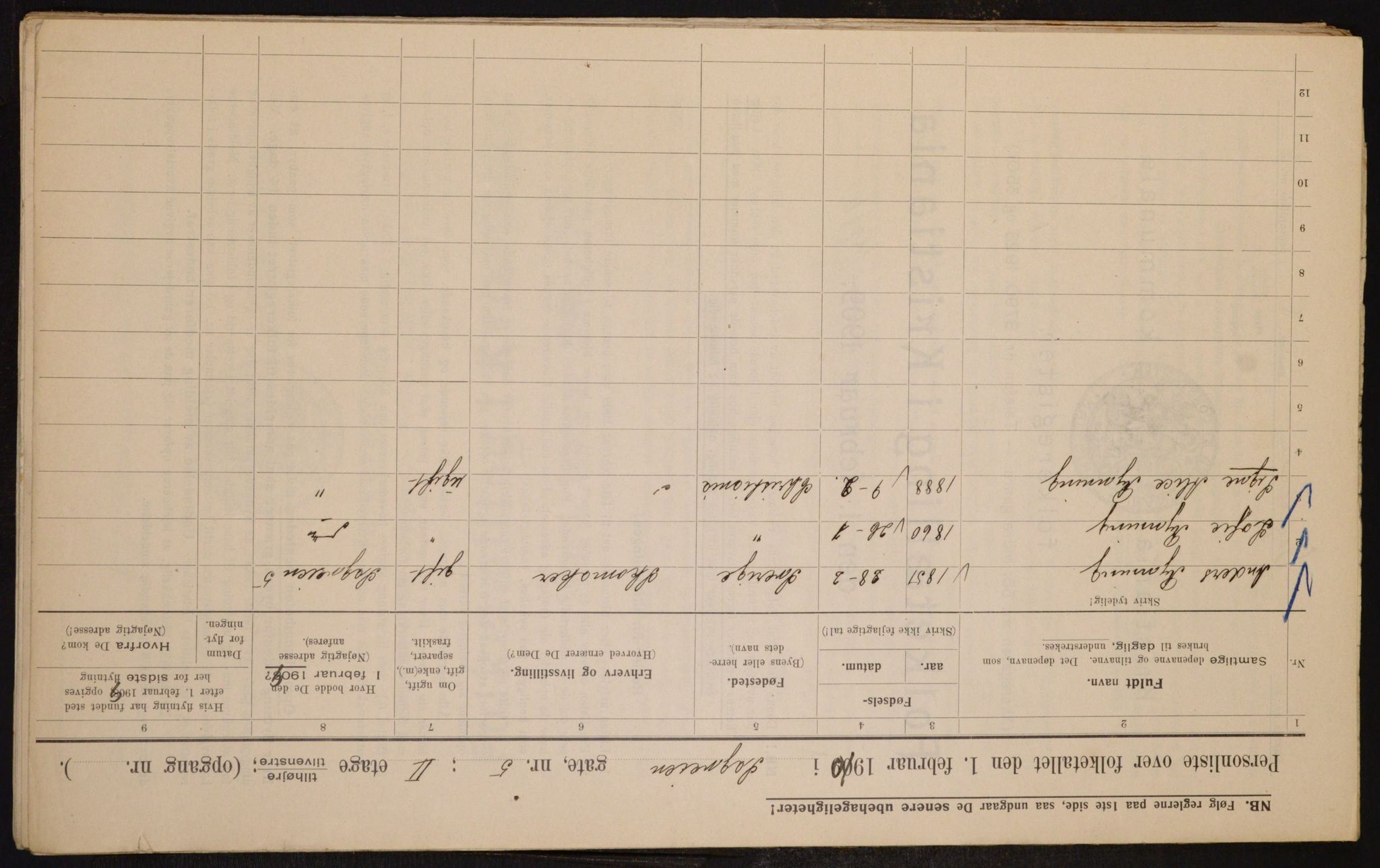 OBA, Municipal Census 1910 for Kristiania, 1910, p. 82729