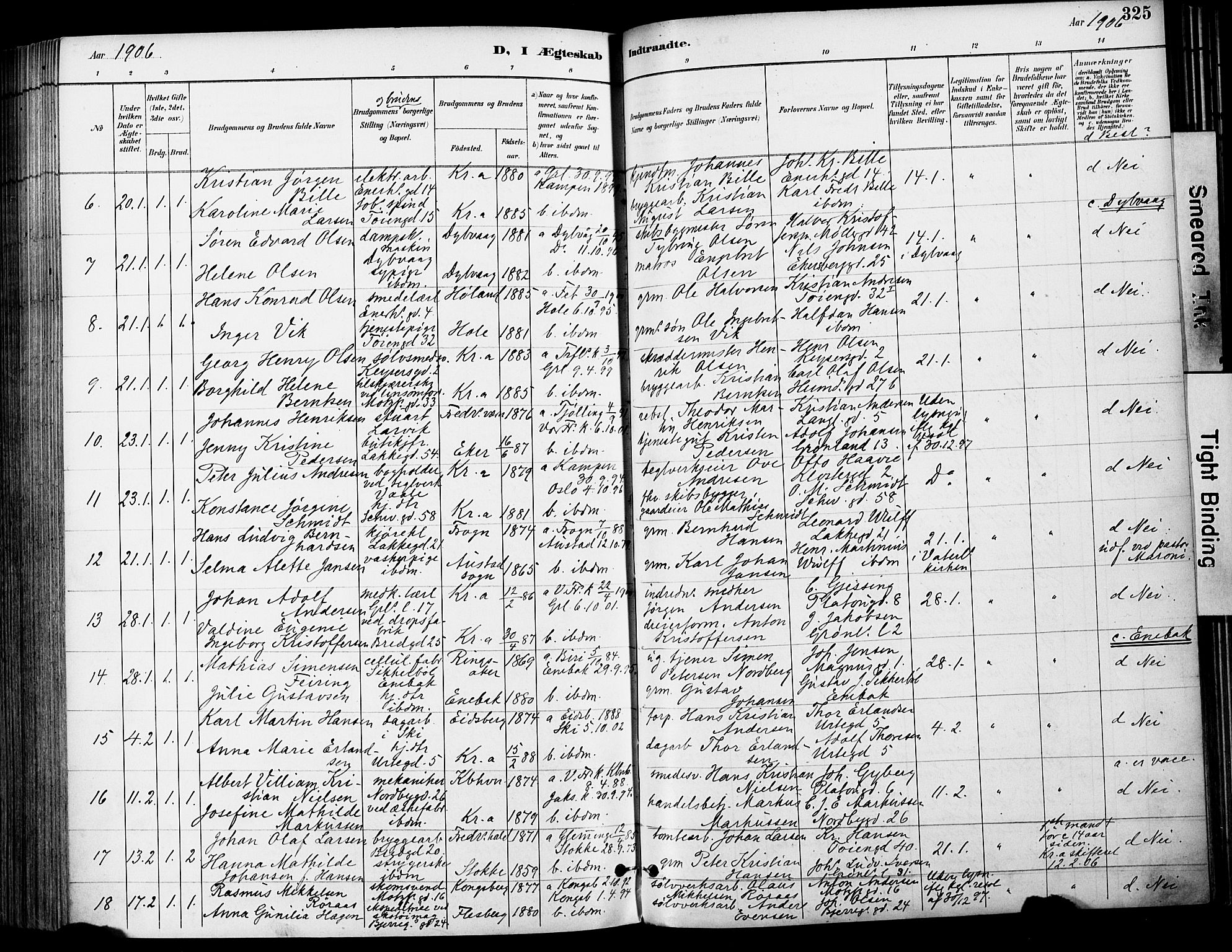 Grønland prestekontor Kirkebøker, SAO/A-10848/F/Fa/L0013: Parish register (official) no. 13, 1887-1906, p. 325