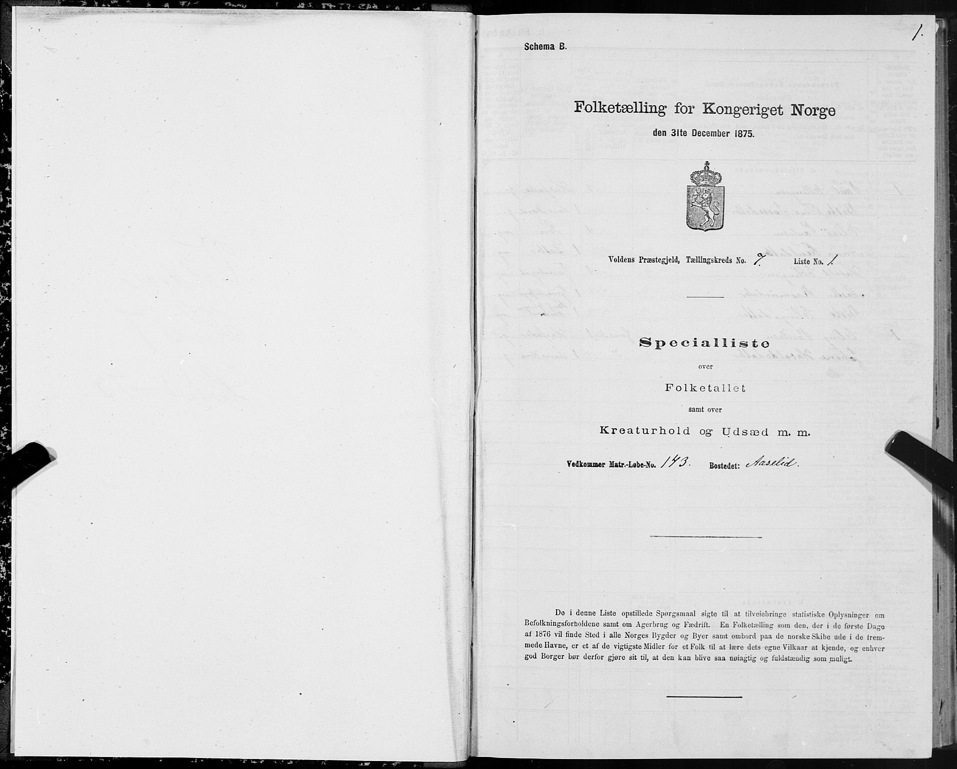 SAT, 1875 census for 1519P Volda, 1875, p. 5001