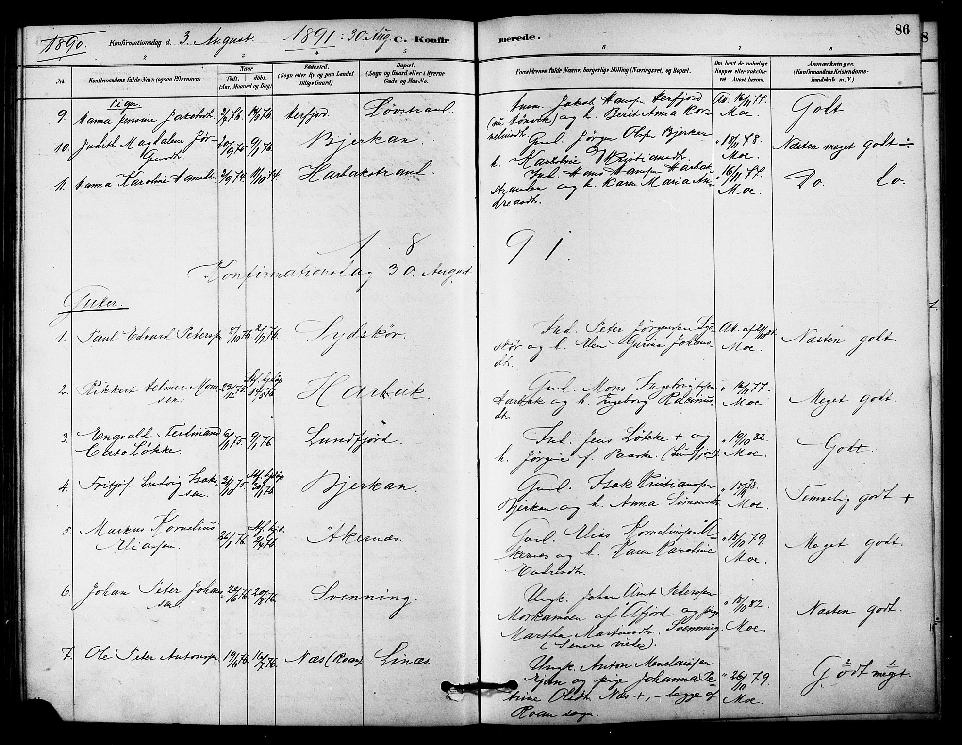 Ministerialprotokoller, klokkerbøker og fødselsregistre - Sør-Trøndelag, SAT/A-1456/656/L0692: Parish register (official) no. 656A01, 1879-1893, p. 86