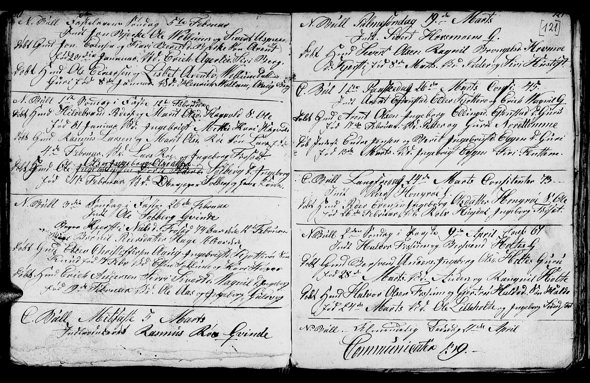 Ministerialprotokoller, klokkerbøker og fødselsregistre - Sør-Trøndelag, SAT/A-1456/689/L1042: Parish register (copy) no. 689C01, 1812-1841, p. 120-121