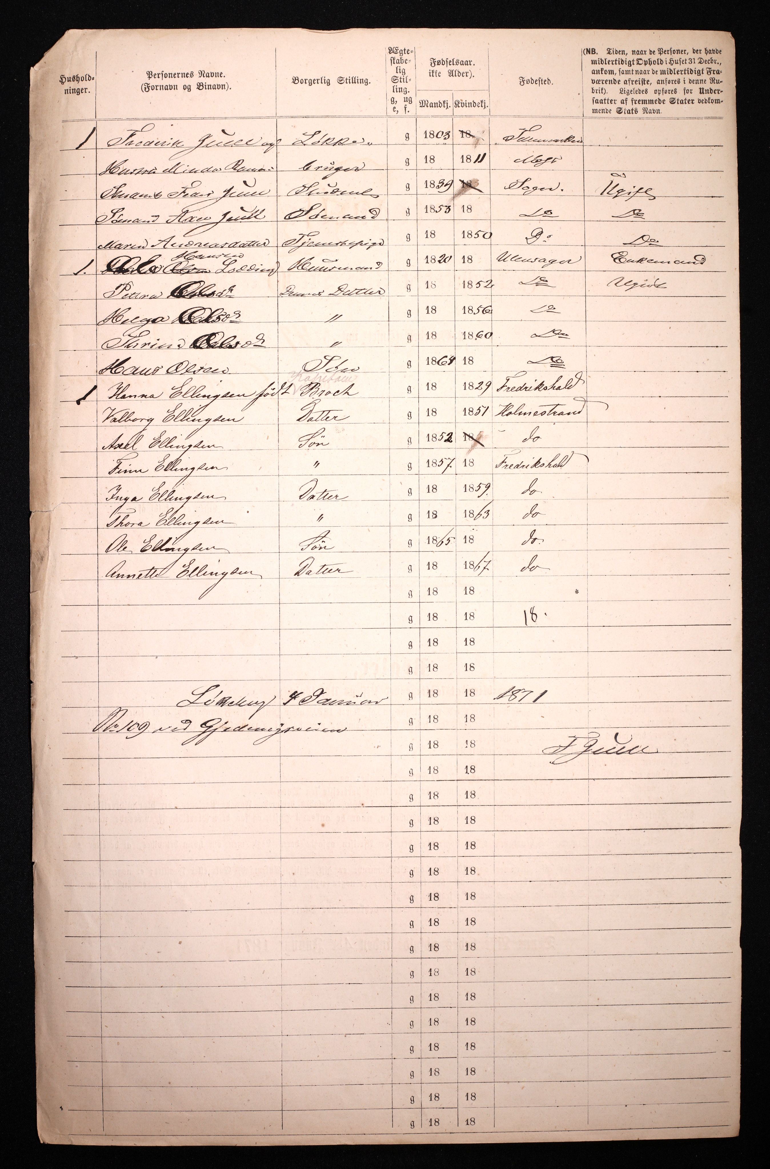 RA, 1870 census for 0301 Kristiania, 1870, p. 1106