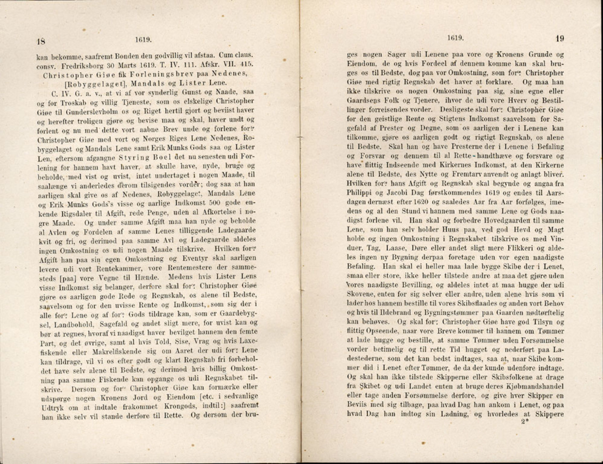 Publikasjoner utgitt av Det Norske Historiske Kildeskriftfond, PUBL/-/-/-: Norske Rigs-Registranter, bind 5, 1619-1627, p. 18-19