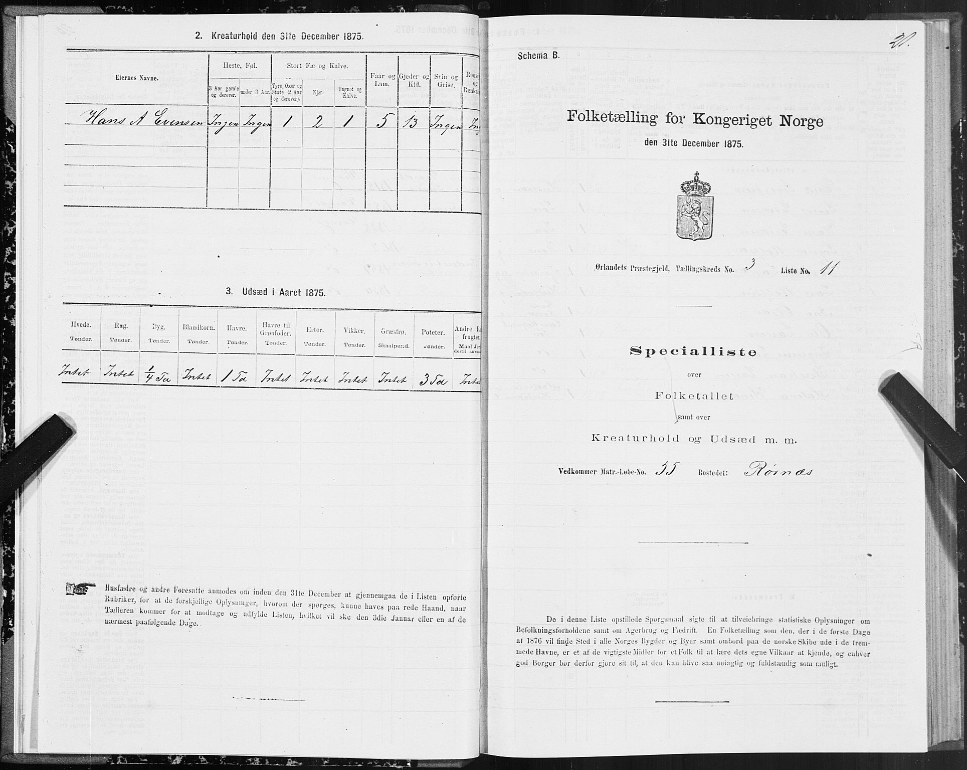 SAT, 1875 census for 1621P Ørland, 1875, p. 2021