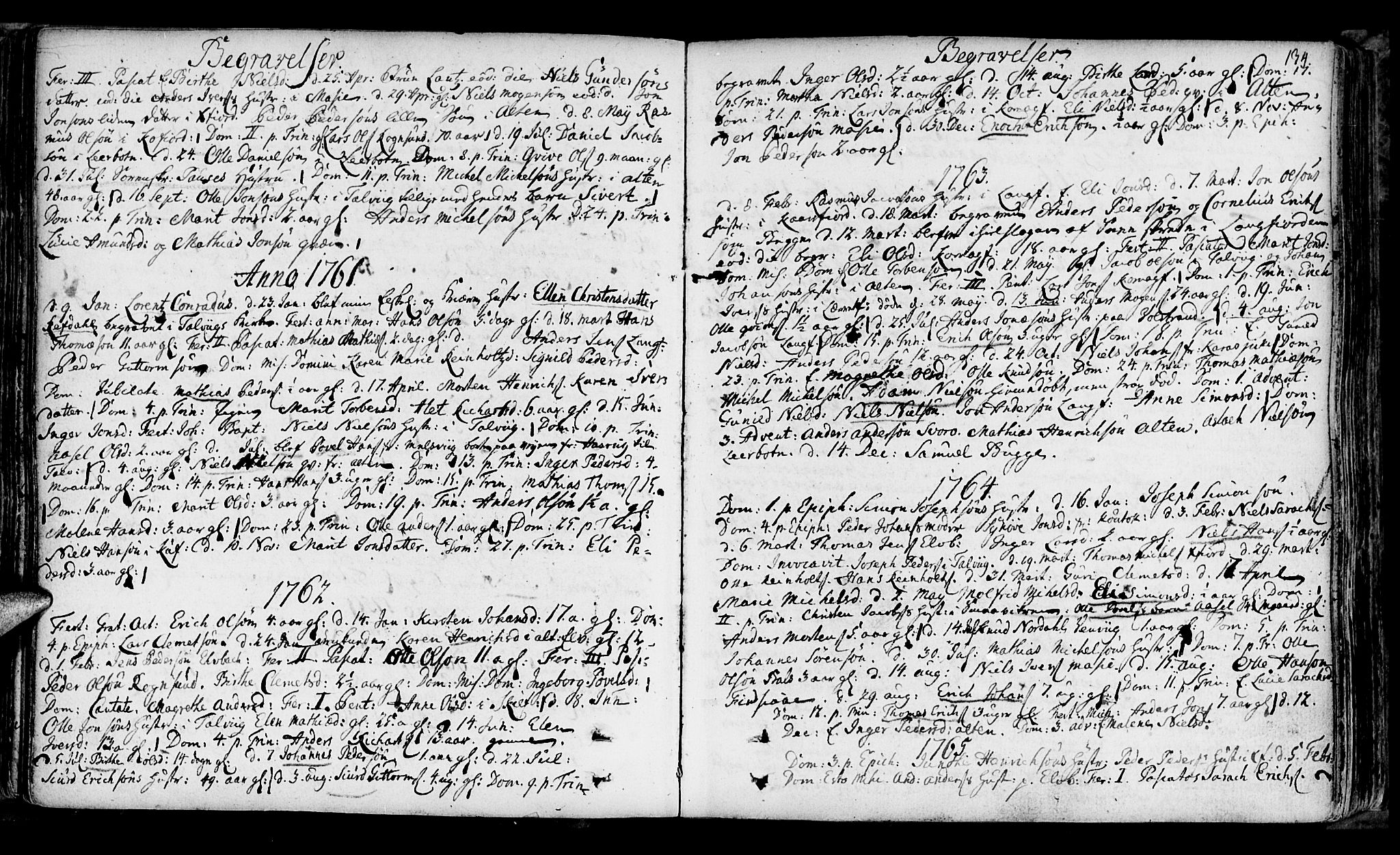 Talvik sokneprestkontor, SATØ/S-1337/H/Ha/L0004kirke: Parish register (official) no. 4, 1752-1772, p. 134