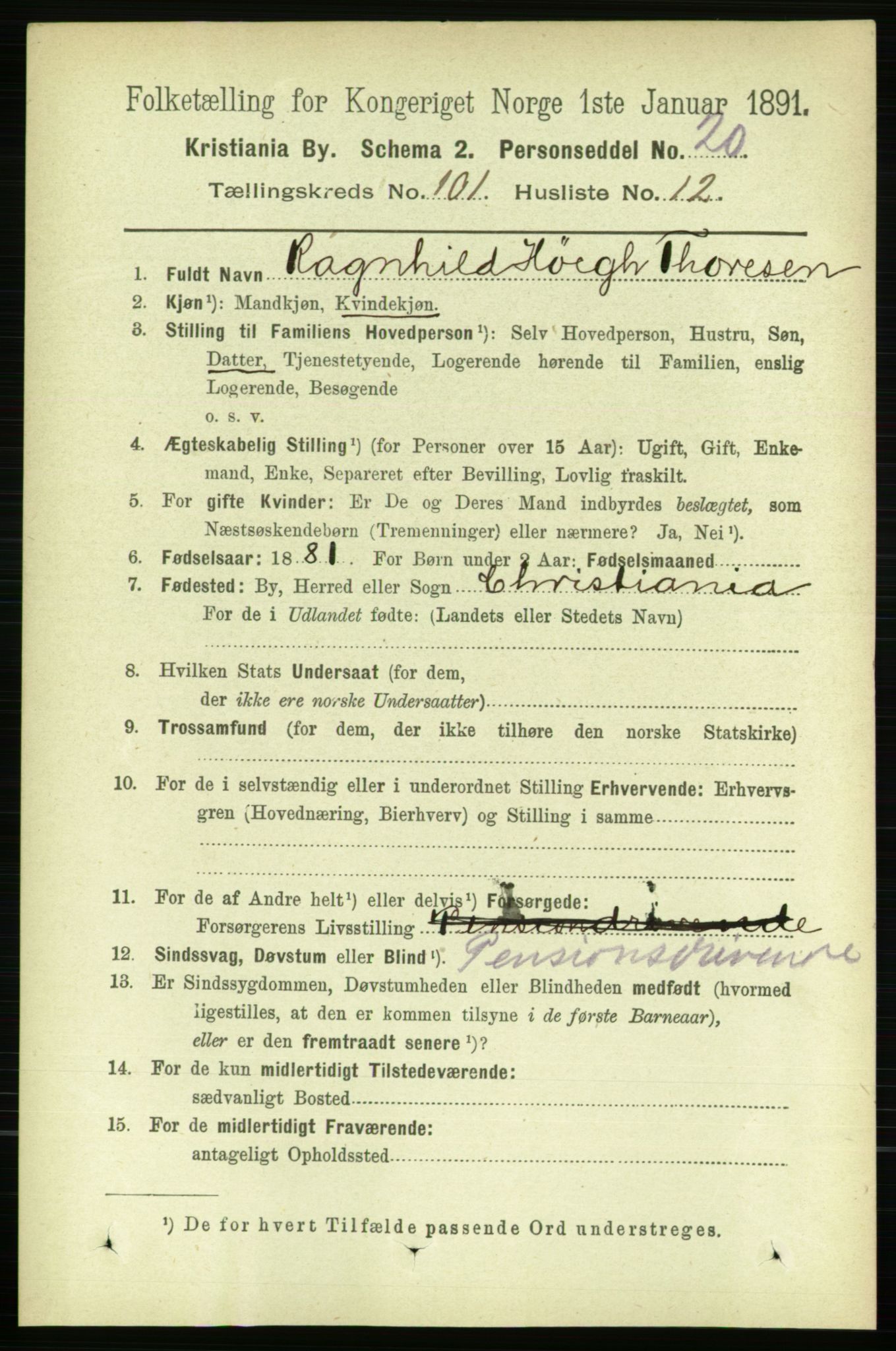 RA, 1891 census for 0301 Kristiania, 1891, p. 50222