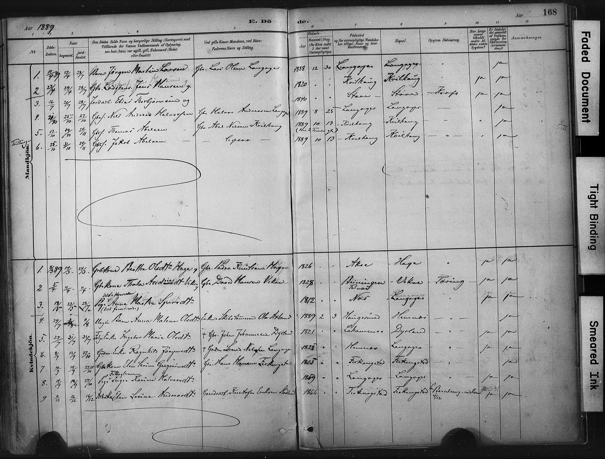 Skudenes sokneprestkontor, SAST/A -101849/H/Ha/Haa/L0010: Parish register (official) no. A 7, 1882-1912, p. 168