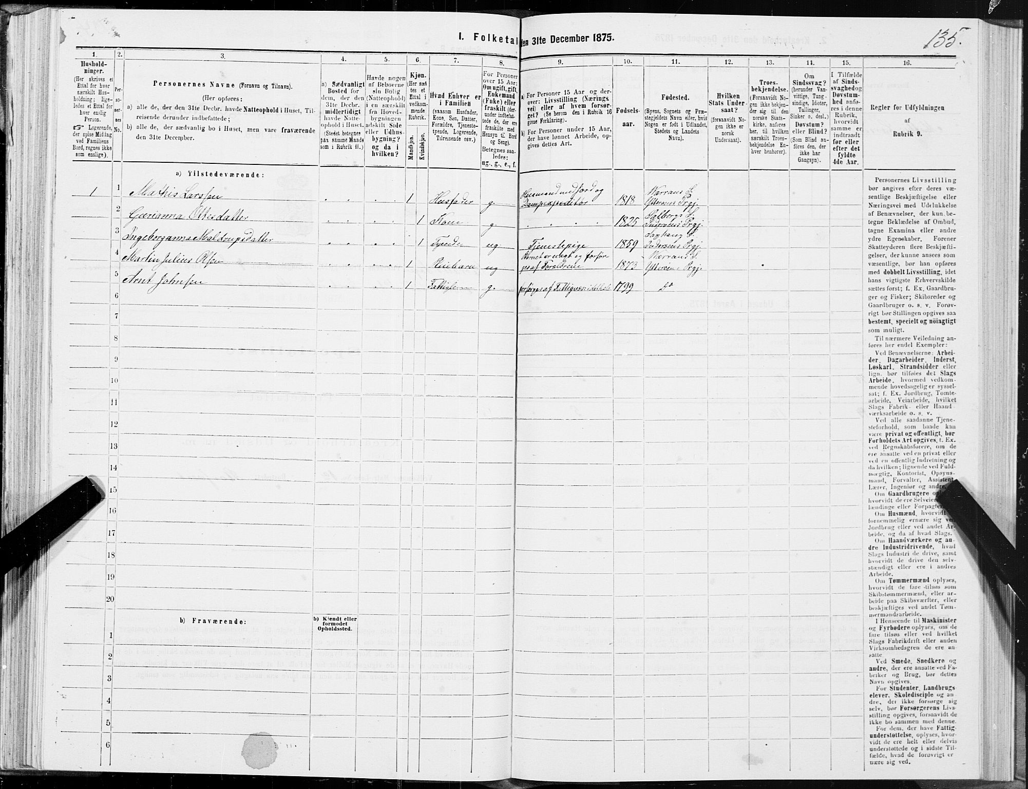 SAT, 1875 census for 1722P Ytterøy, 1875, p. 4135