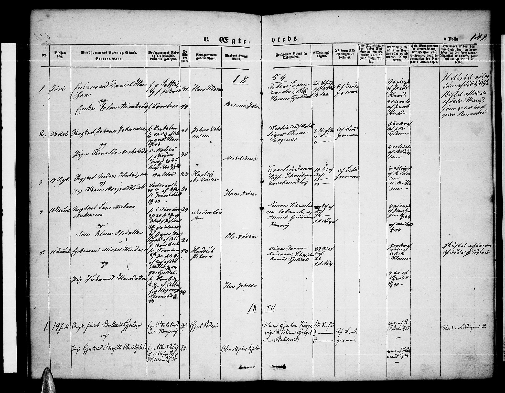 Ministerialprotokoller, klokkerbøker og fødselsregistre - Nordland, SAT/A-1459/865/L0929: Parish register (copy) no. 865C01, 1840-1866, p. 141