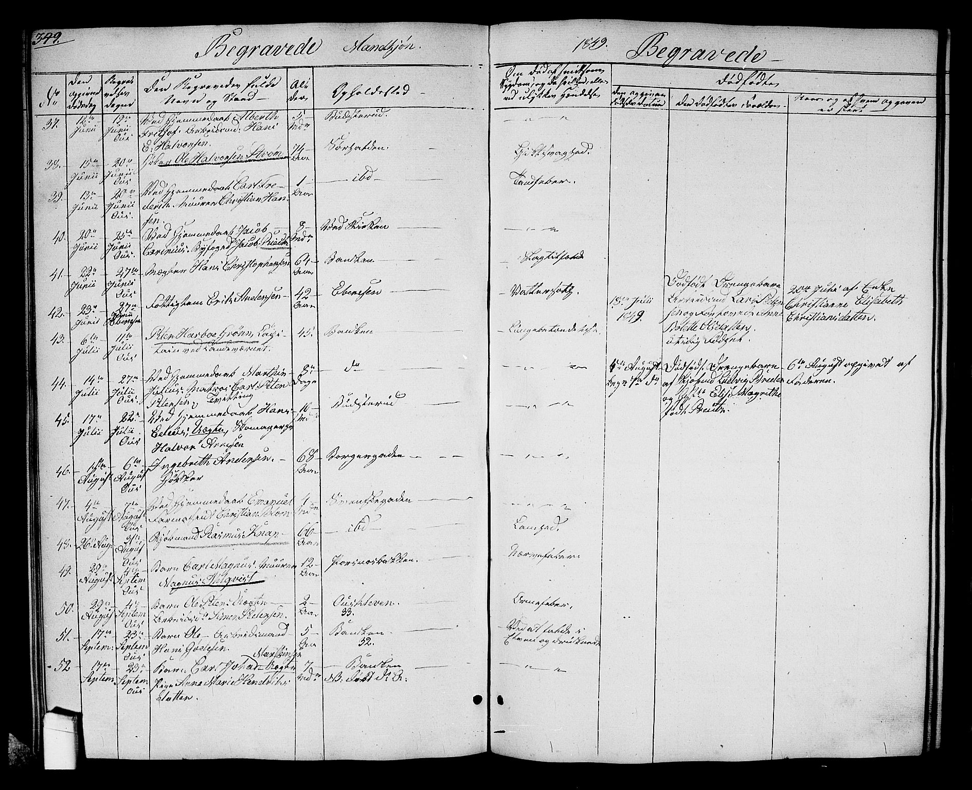 Halden prestekontor Kirkebøker, SAO/A-10909/G/Ga/L0004: Parish register (copy) no. 4, 1845-1854, p. 349