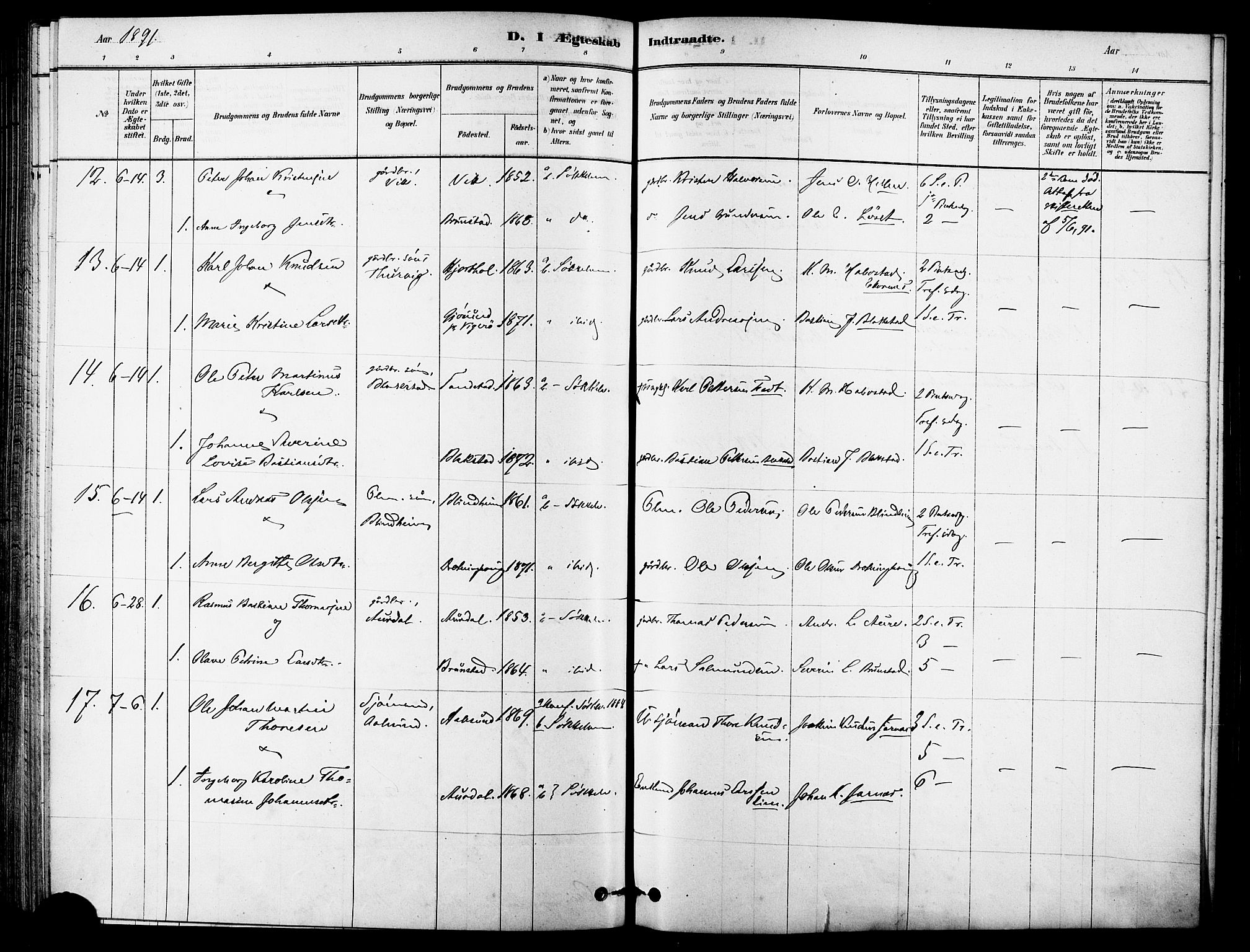 Ministerialprotokoller, klokkerbøker og fødselsregistre - Møre og Romsdal, AV/SAT-A-1454/523/L0334: Parish register (official) no. 523A01, 1878-1891