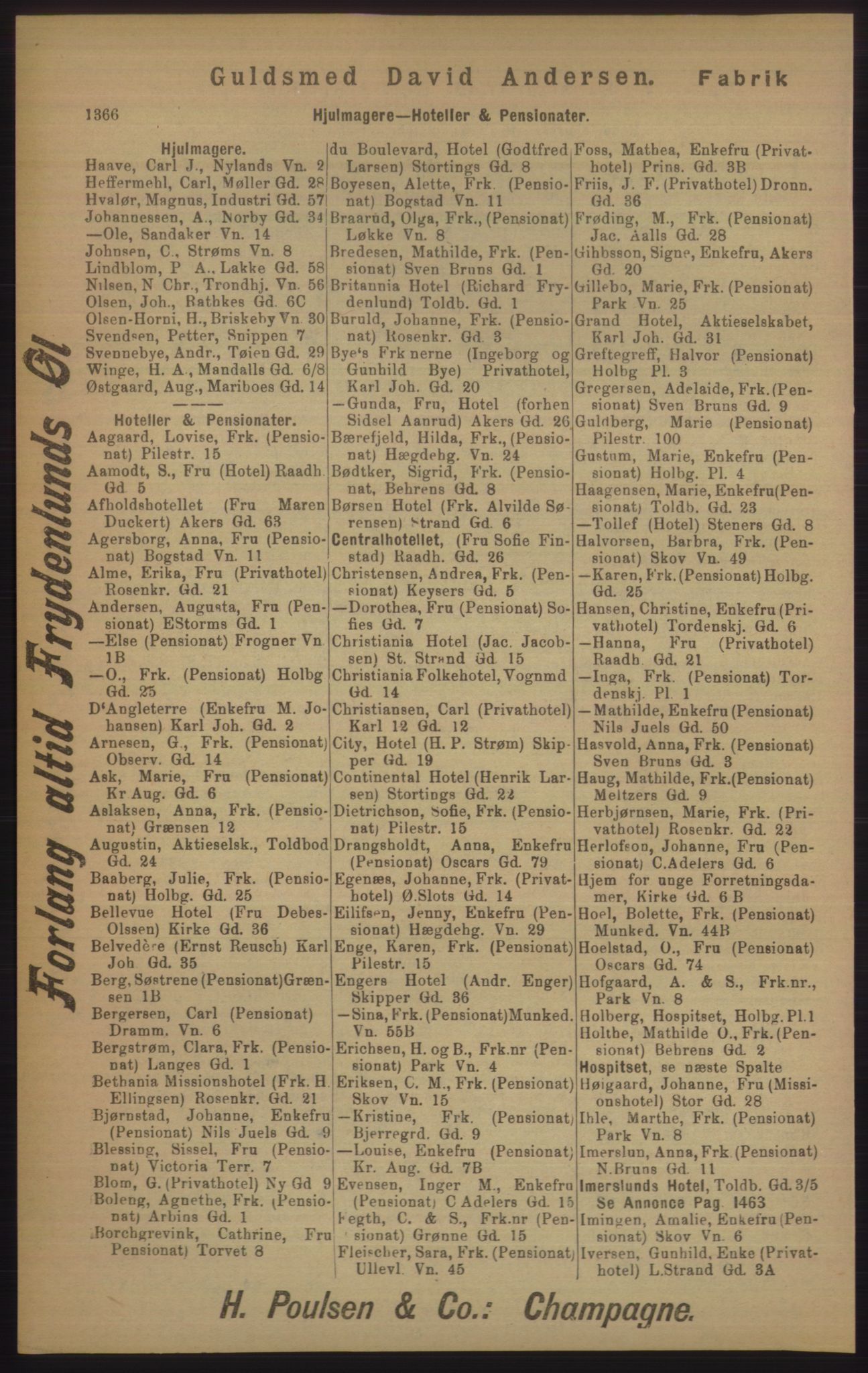 Kristiania/Oslo adressebok, PUBL/-, 1905, p. 1366