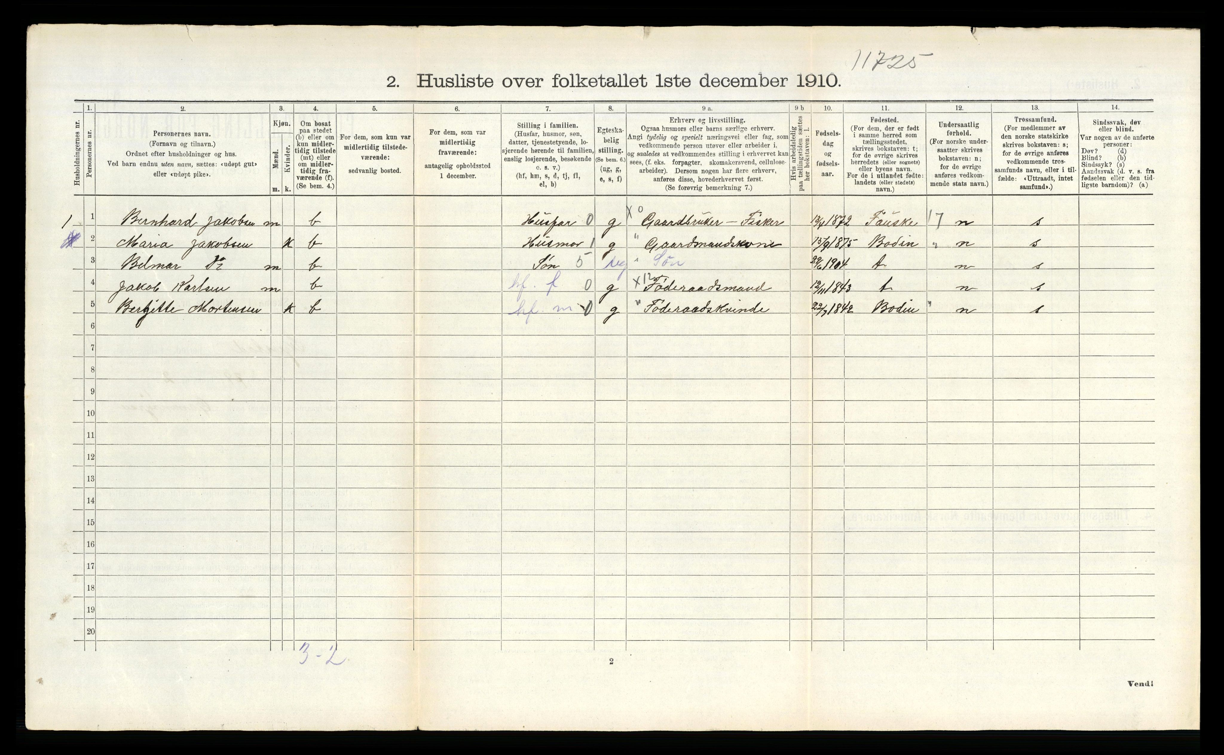 RA, 1910 census for Skjerstad, 1910, p. 1112