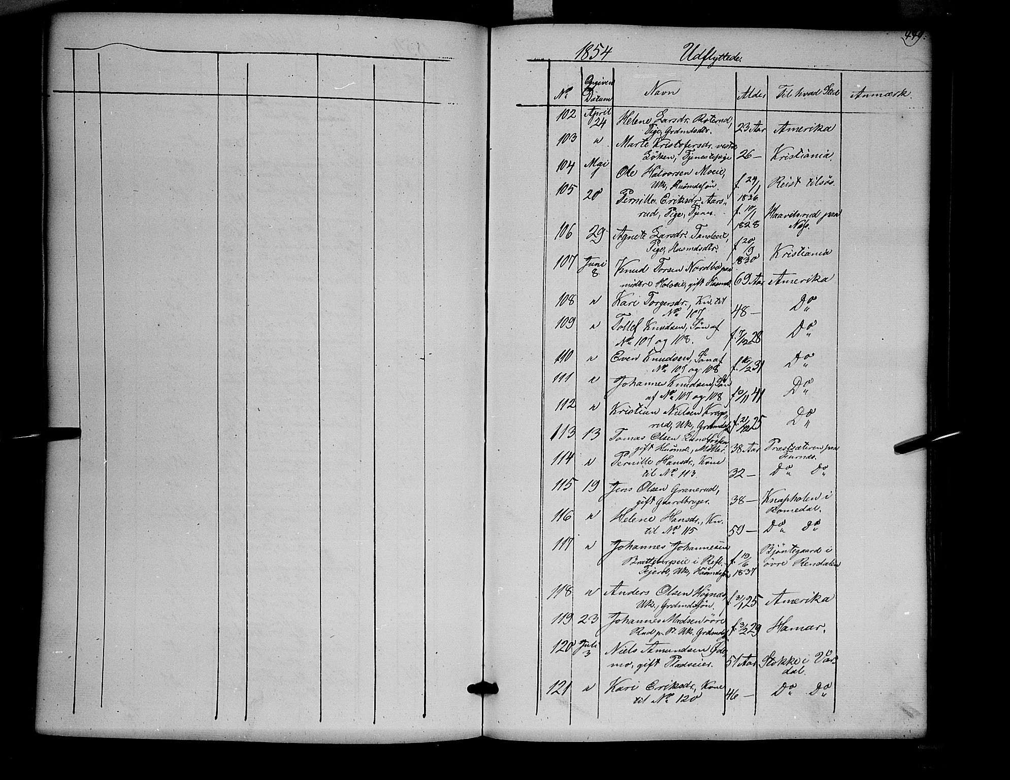 Ringsaker prestekontor, AV/SAH-PREST-014/K/Ka/L0009: Parish register (official) no. 9, 1850-1860, p. 449