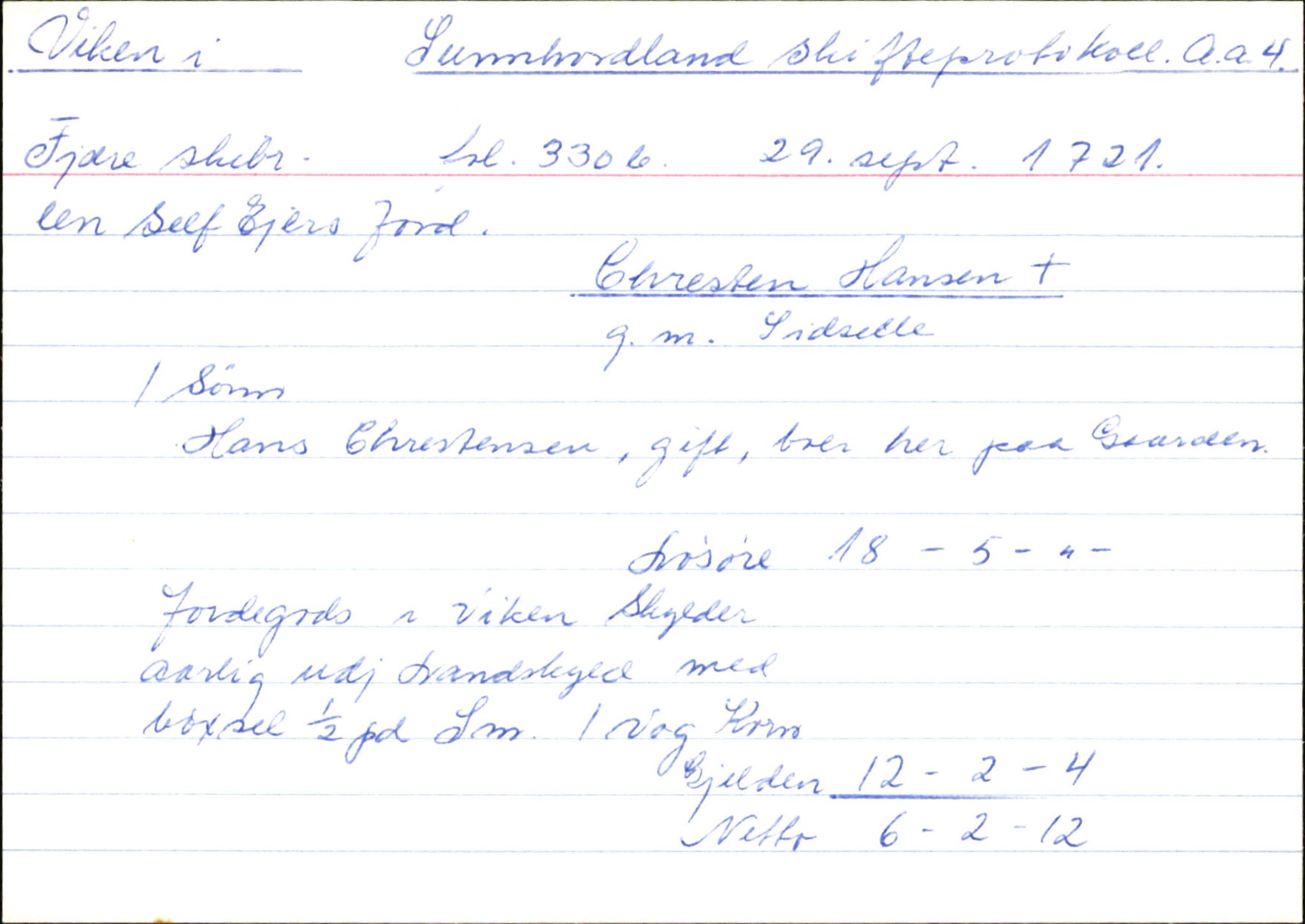 Skiftekort ved Statsarkivet i Bergen, SAB/SKIFTEKORT/004/L0003: Skifteprotokoll nr. 4, 1717-1722, p. 106