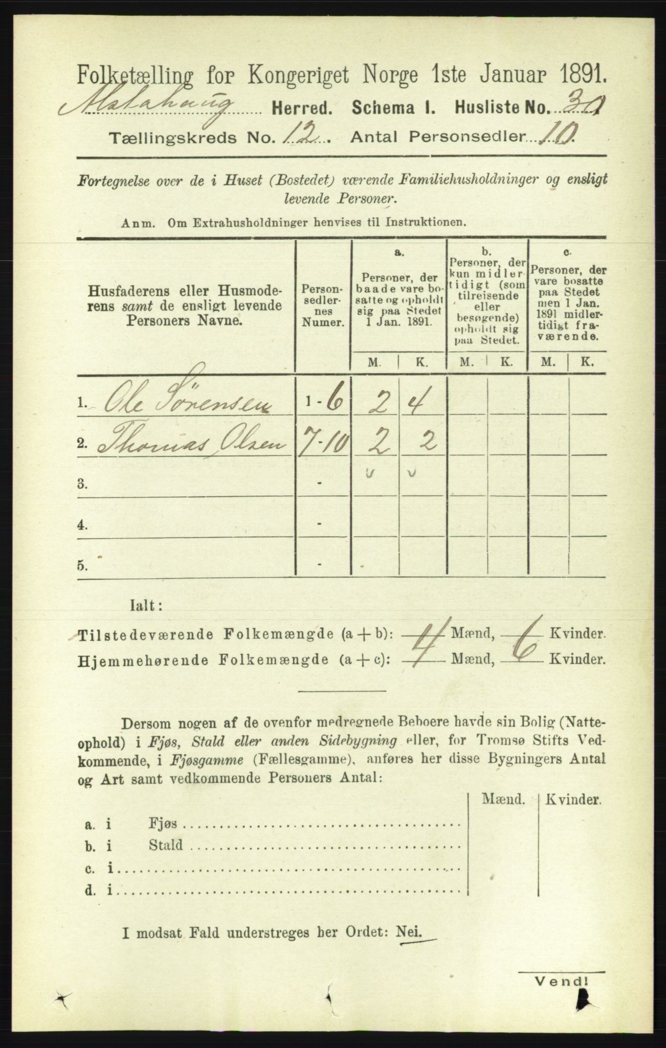 RA, 1891 census for 1820 Alstahaug, 1891, p. 4251