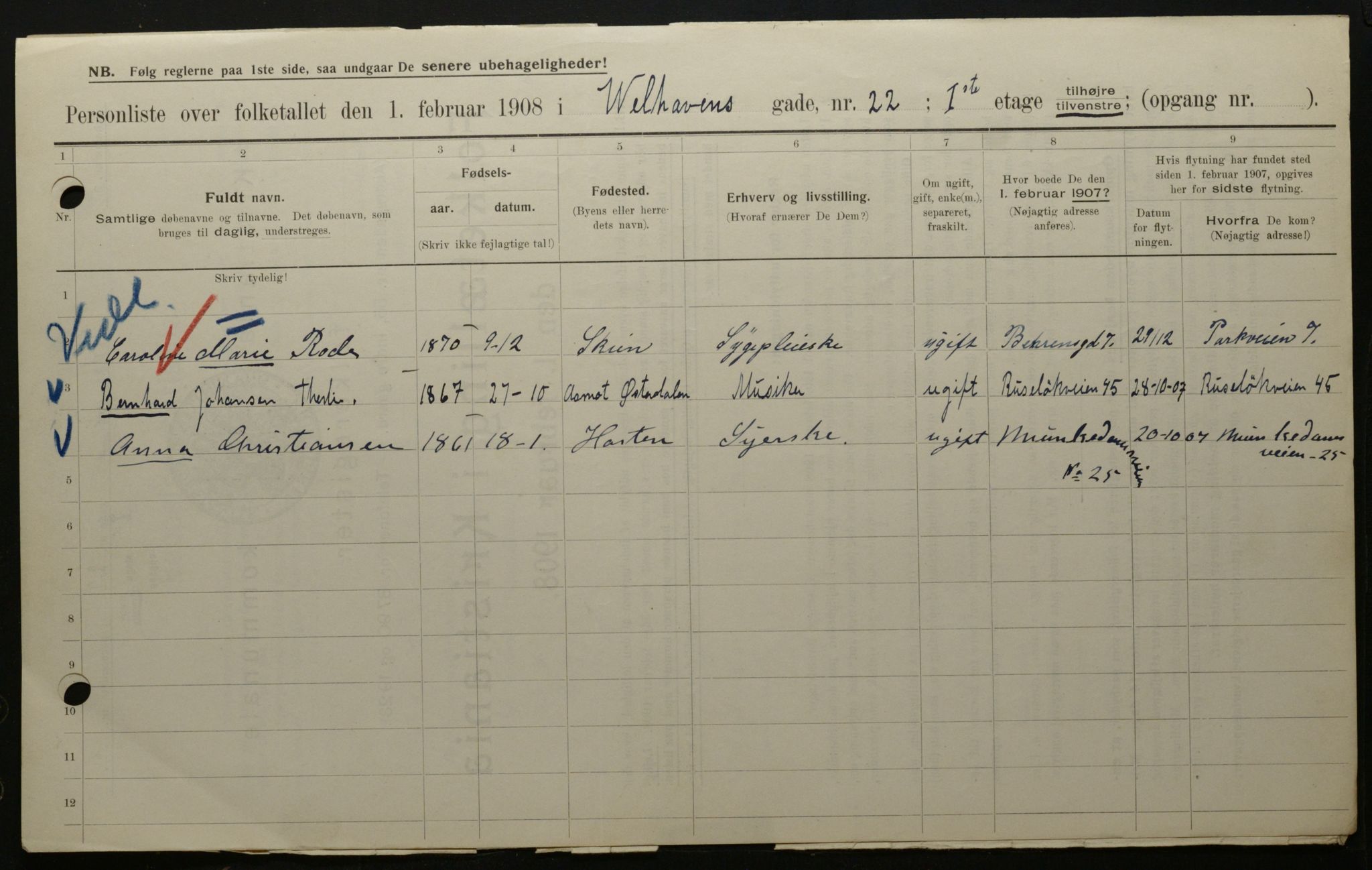 OBA, Municipal Census 1908 for Kristiania, 1908, p. 114659