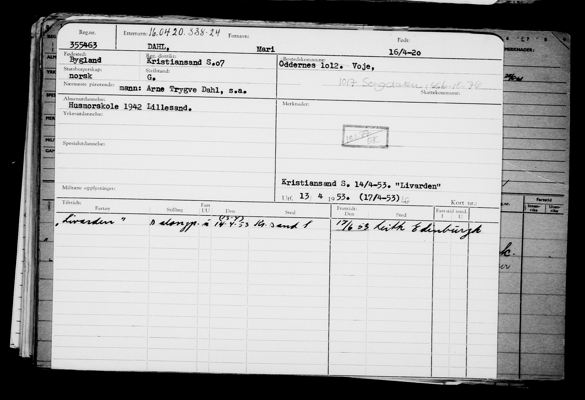 Direktoratet for sjømenn, RA/S-3545/G/Gb/L0179: Hovedkort, 1920, p. 470