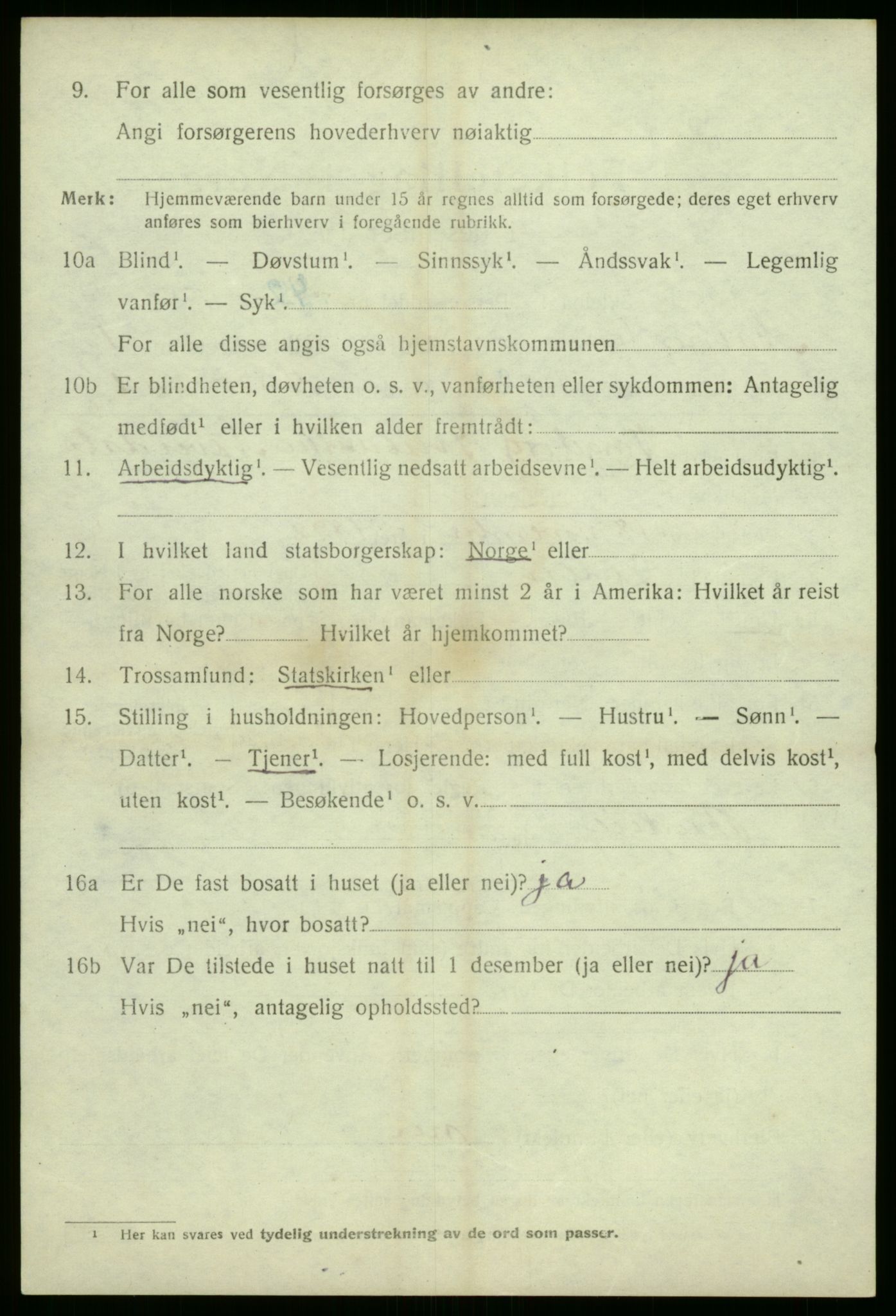 SAB, 1920 census for Masfjorden, 1920, p. 1016