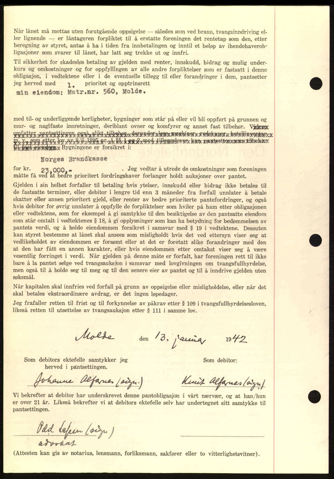 Romsdal sorenskriveri, AV/SAT-A-4149/1/2/2C: Mortgage book no. B2, 1939-1945, Diary no: : 106/1942