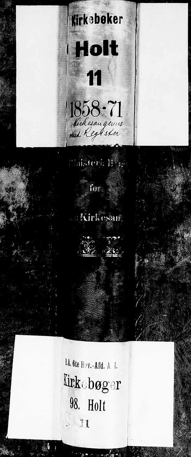 Holt sokneprestkontor, AV/SAK-1111-0021/F/Fb/L0008: Parish register (copy) no. B 8, 1858-1871
