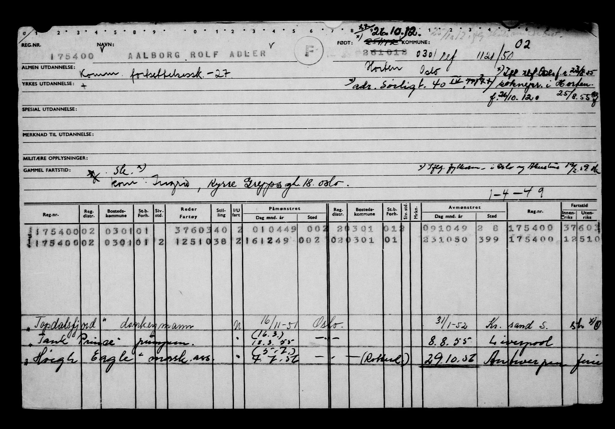 Direktoratet for sjømenn, AV/RA-S-3545/G/Gb/L0108: Hovedkort, 1912, p. 249