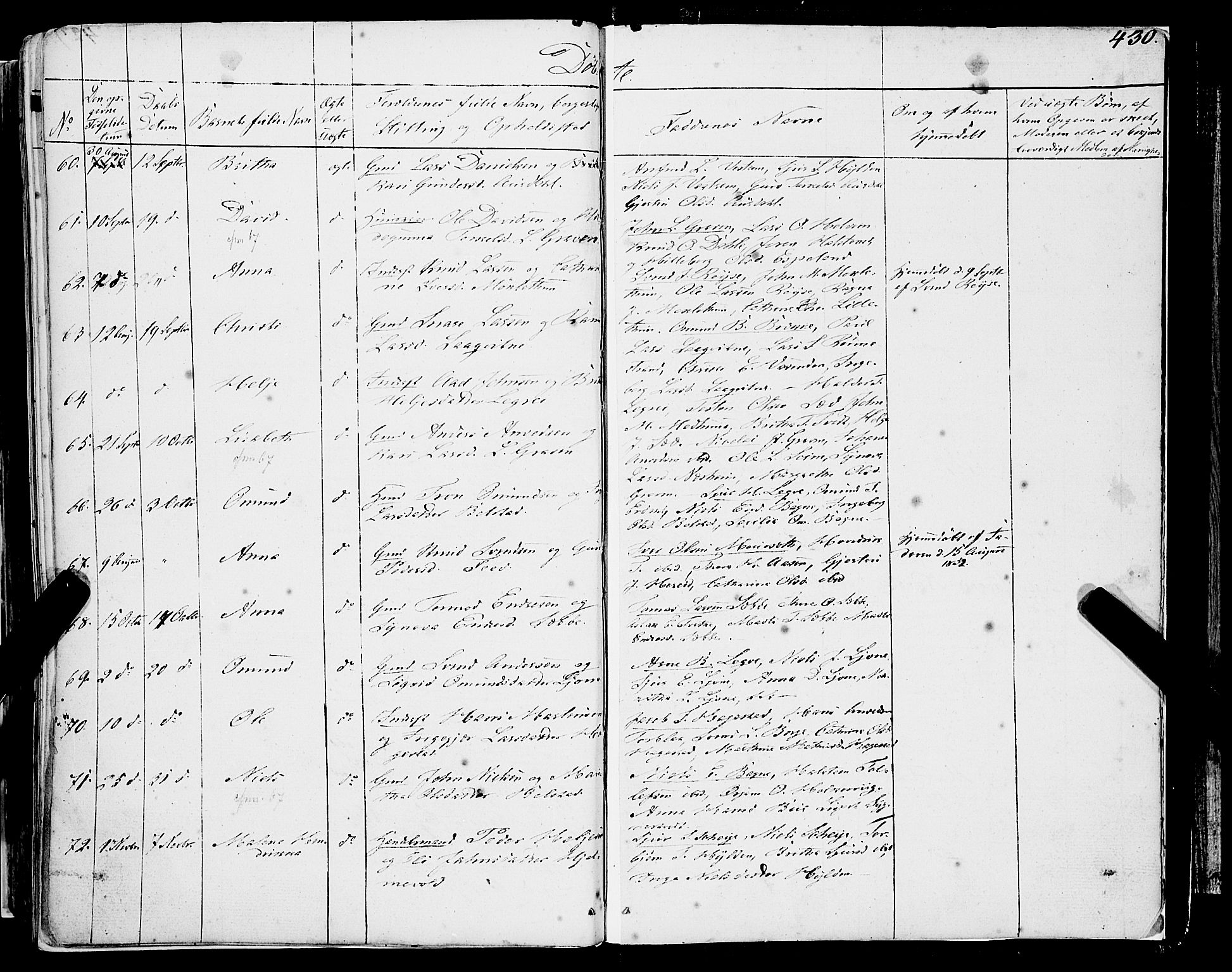 Ulvik sokneprestembete, AV/SAB-A-78801/H/Haa: Parish register (official) no. A 12, 1839-1853, p. 430