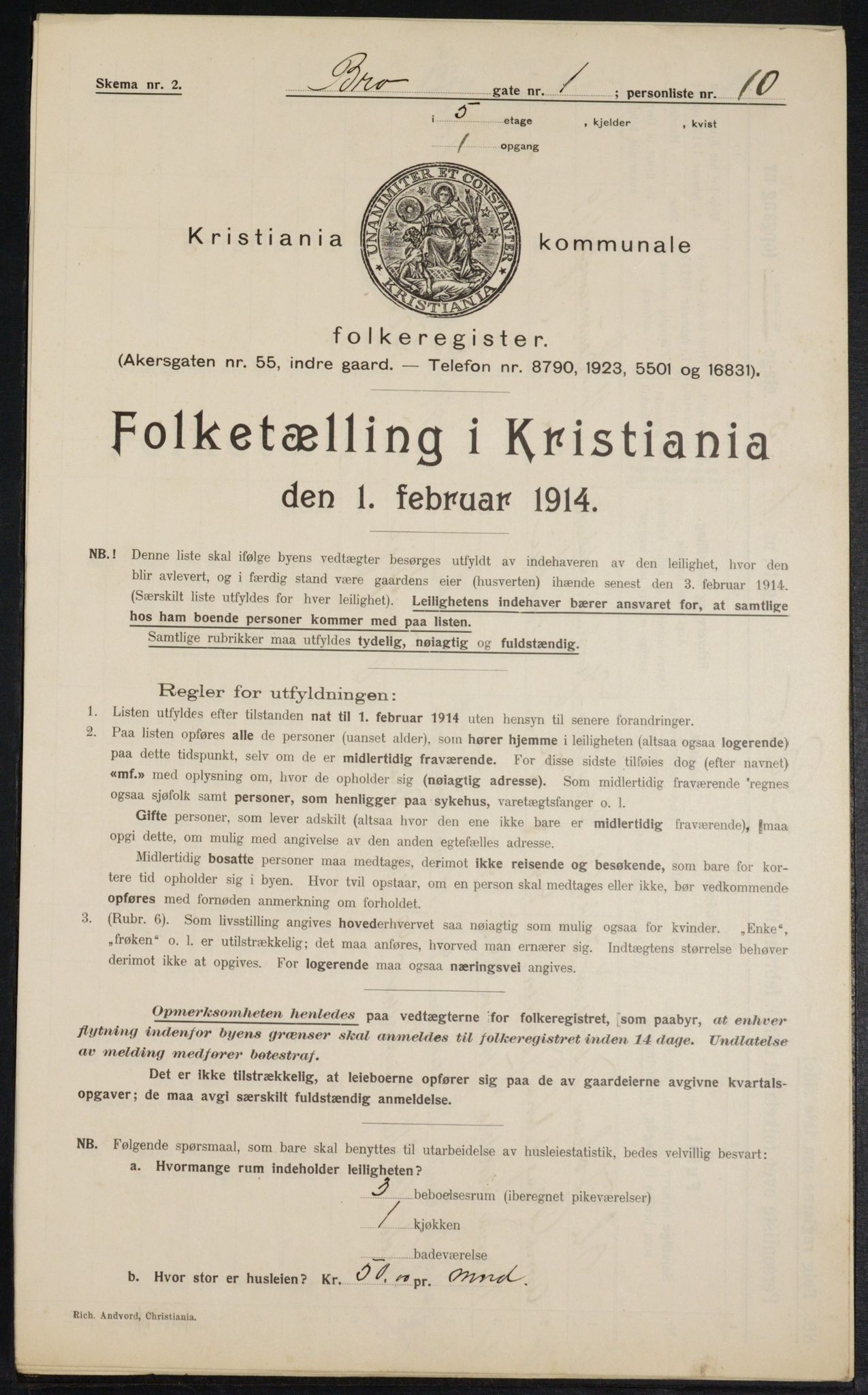 OBA, Municipal Census 1914 for Kristiania, 1914, p. 9710