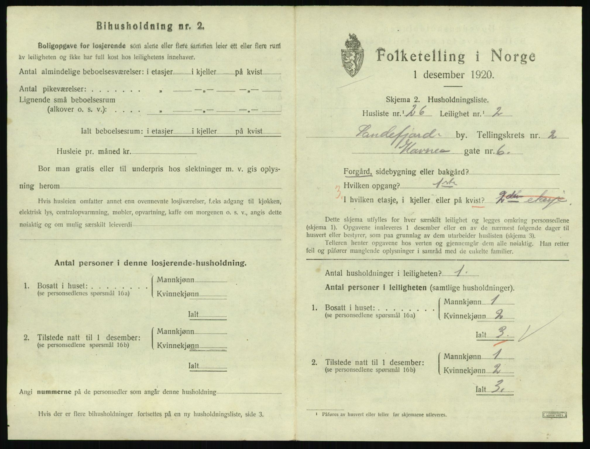 SAKO, 1920 census for Sandefjord, 1920, p. 1740