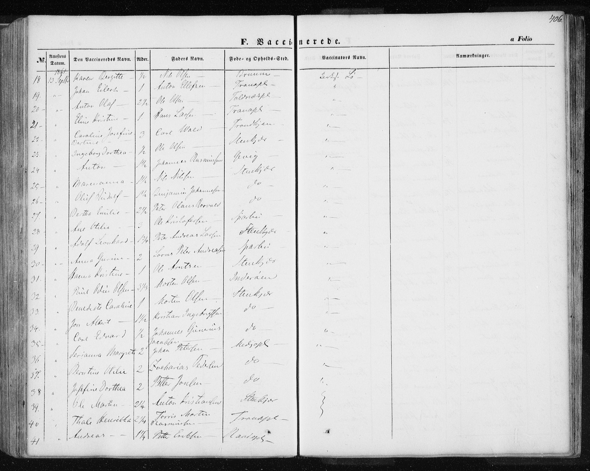 Ministerialprotokoller, klokkerbøker og fødselsregistre - Nord-Trøndelag, SAT/A-1458/735/L0342: Parish register (official) no. 735A07 /1, 1849-1862, p. 406