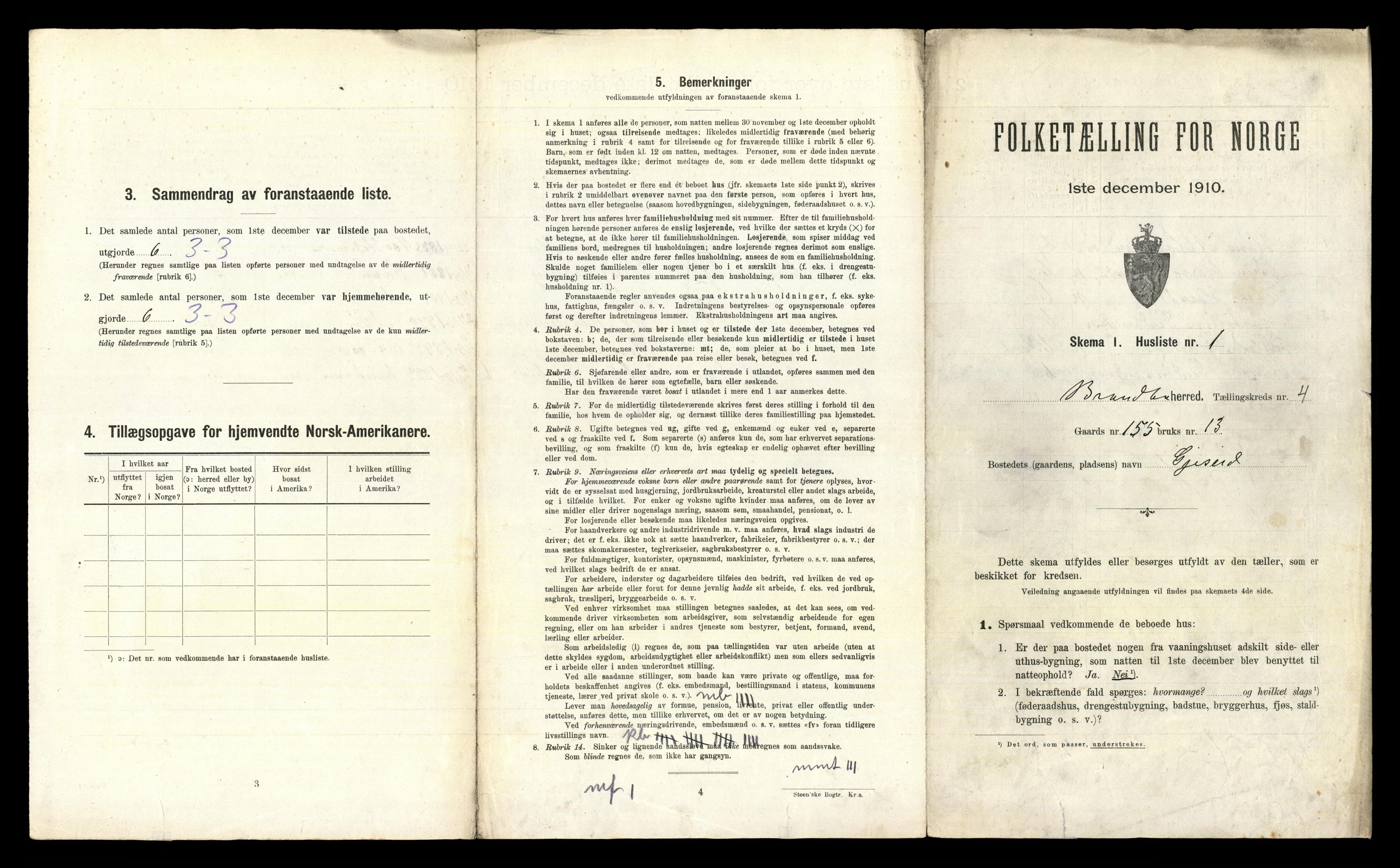 RA, 1910 census for Brandbu, 1910, p. 1392