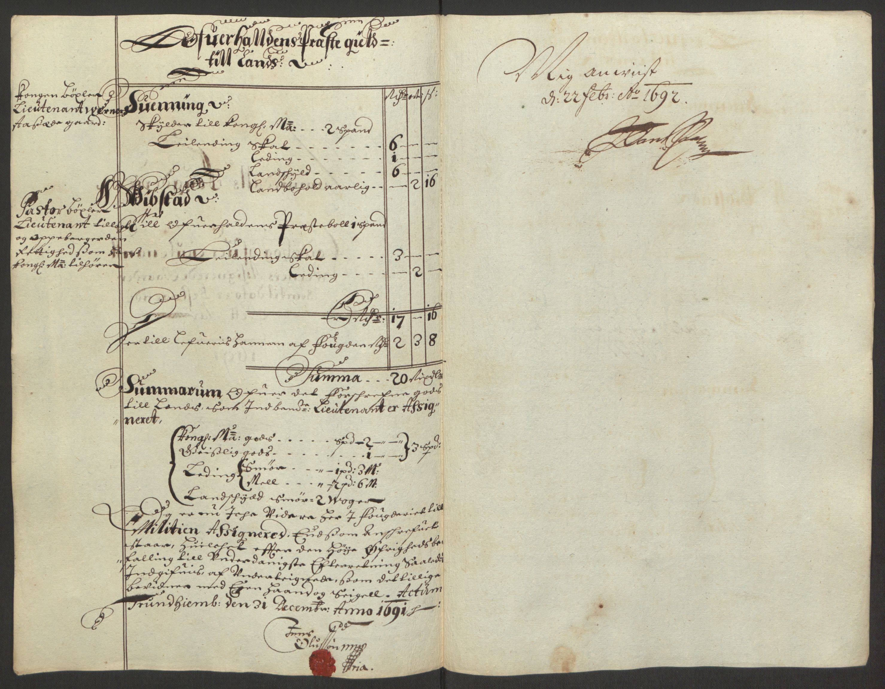 Rentekammeret inntil 1814, Reviderte regnskaper, Fogderegnskap, RA/EA-4092/R64/L4423: Fogderegnskap Namdal, 1690-1691, p. 356