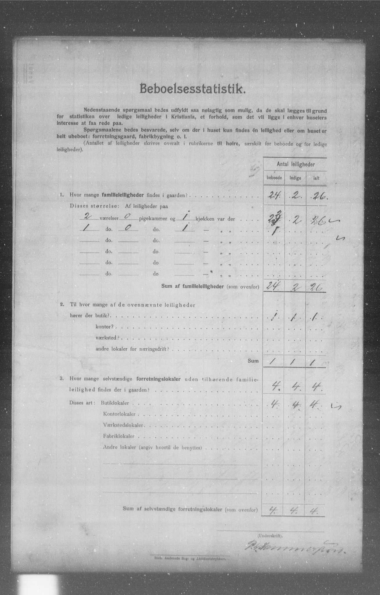 OBA, Municipal Census 1904 for Kristiania, 1904, p. 4462
