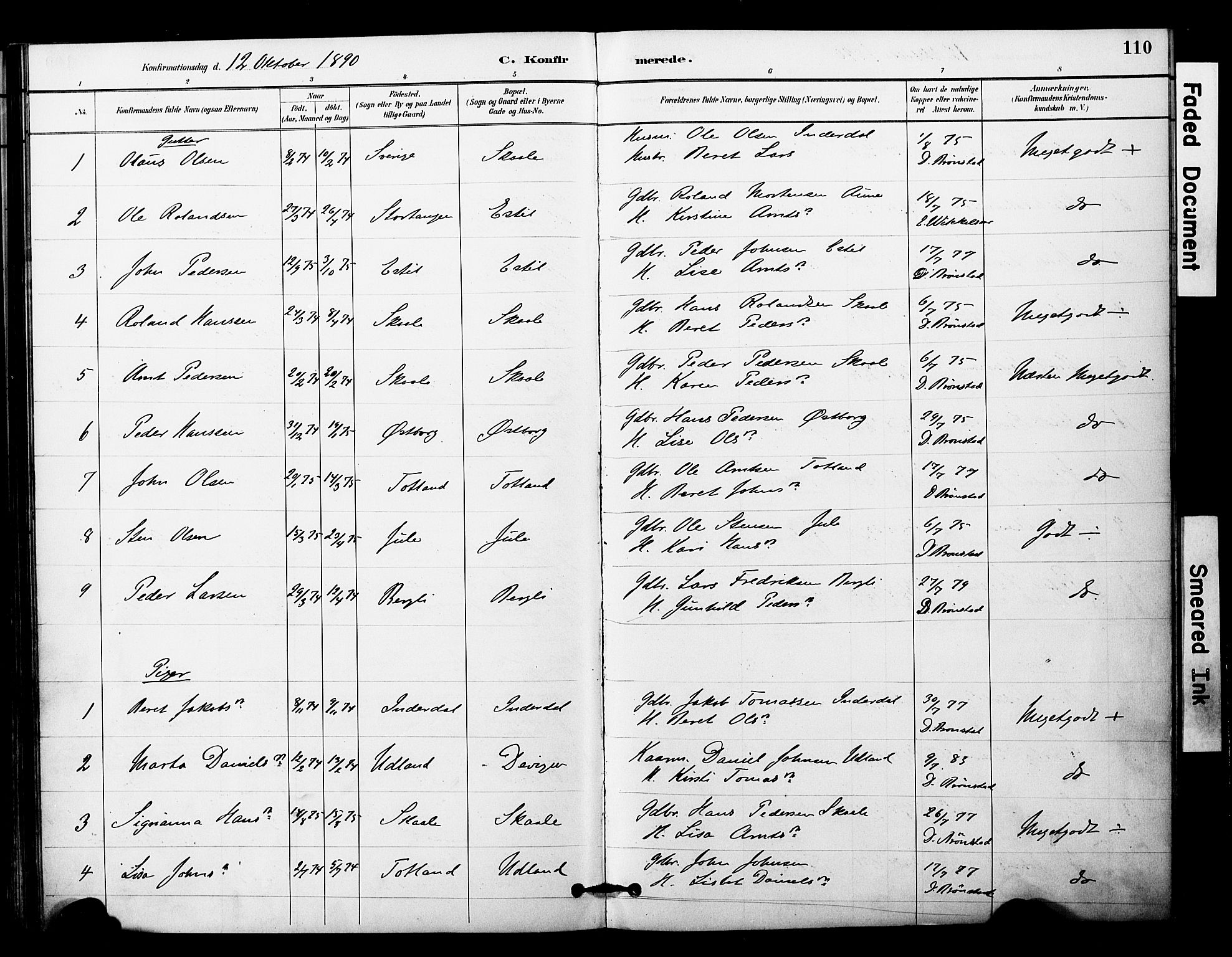 Ministerialprotokoller, klokkerbøker og fødselsregistre - Nord-Trøndelag, SAT/A-1458/757/L0505: Parish register (official) no. 757A01, 1882-1904, p. 110